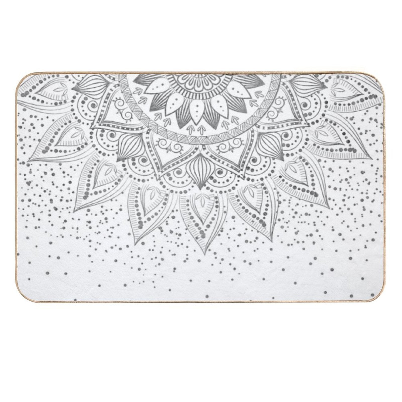 Elegant Grey Mandala Confetti Design  Rapid-Drying Bath Mat
