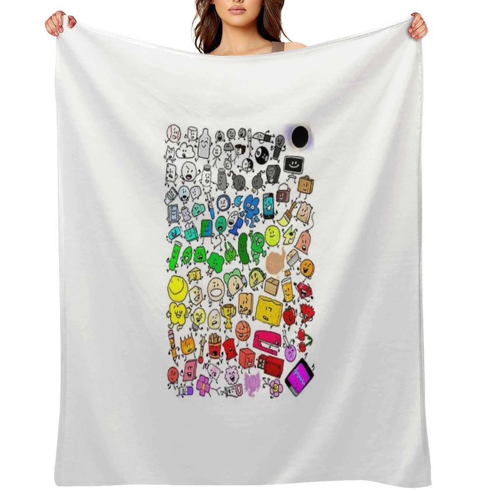 BFDI Inanimate Insanity All Characters (Transparent) Versatility Throw Blanket