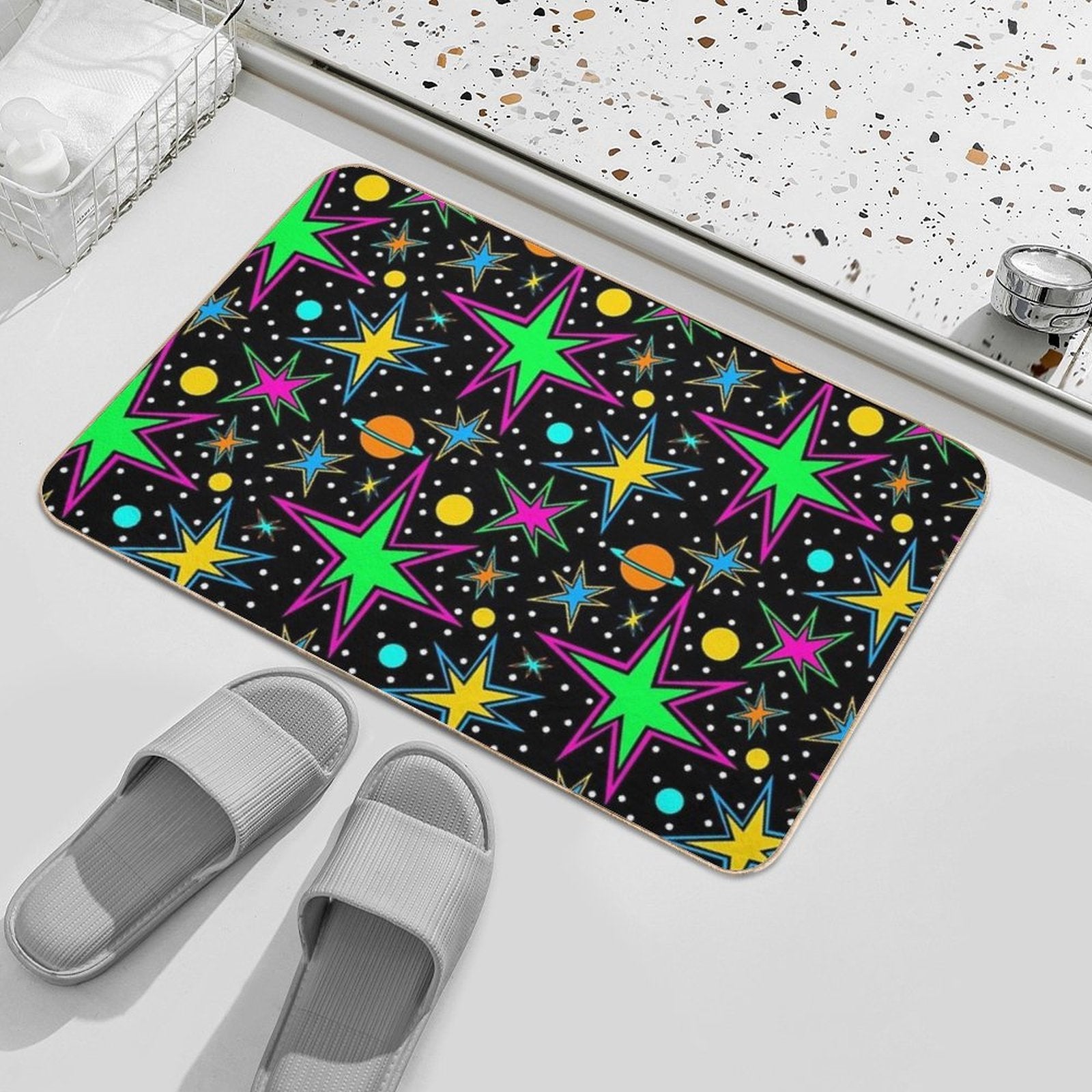 Super Nova Arcade Carpet Pattern  Rapid-Drying Bath Mat