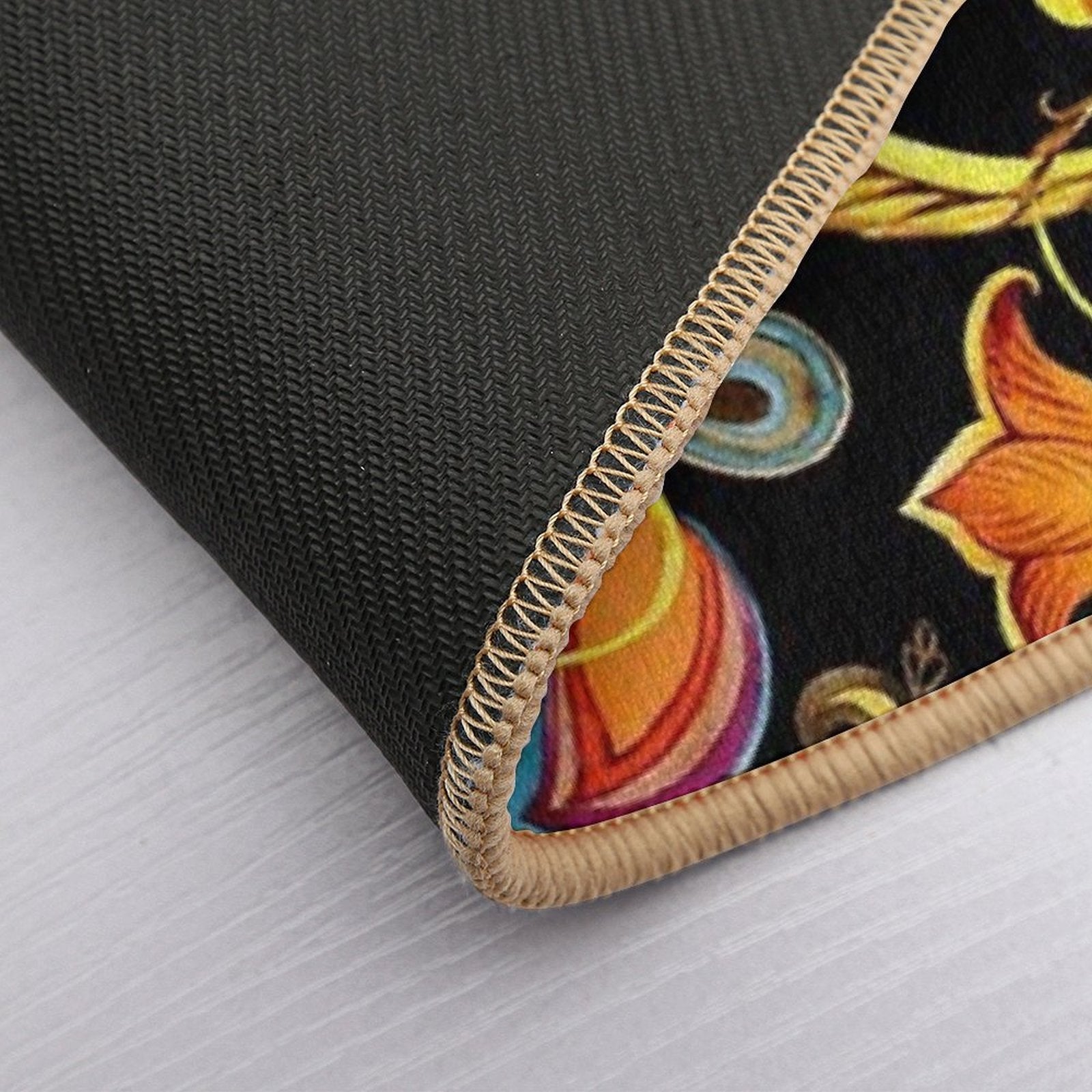 Vintage Golden Chains, Gold Flower,  Stain-Proof Bath Mat
