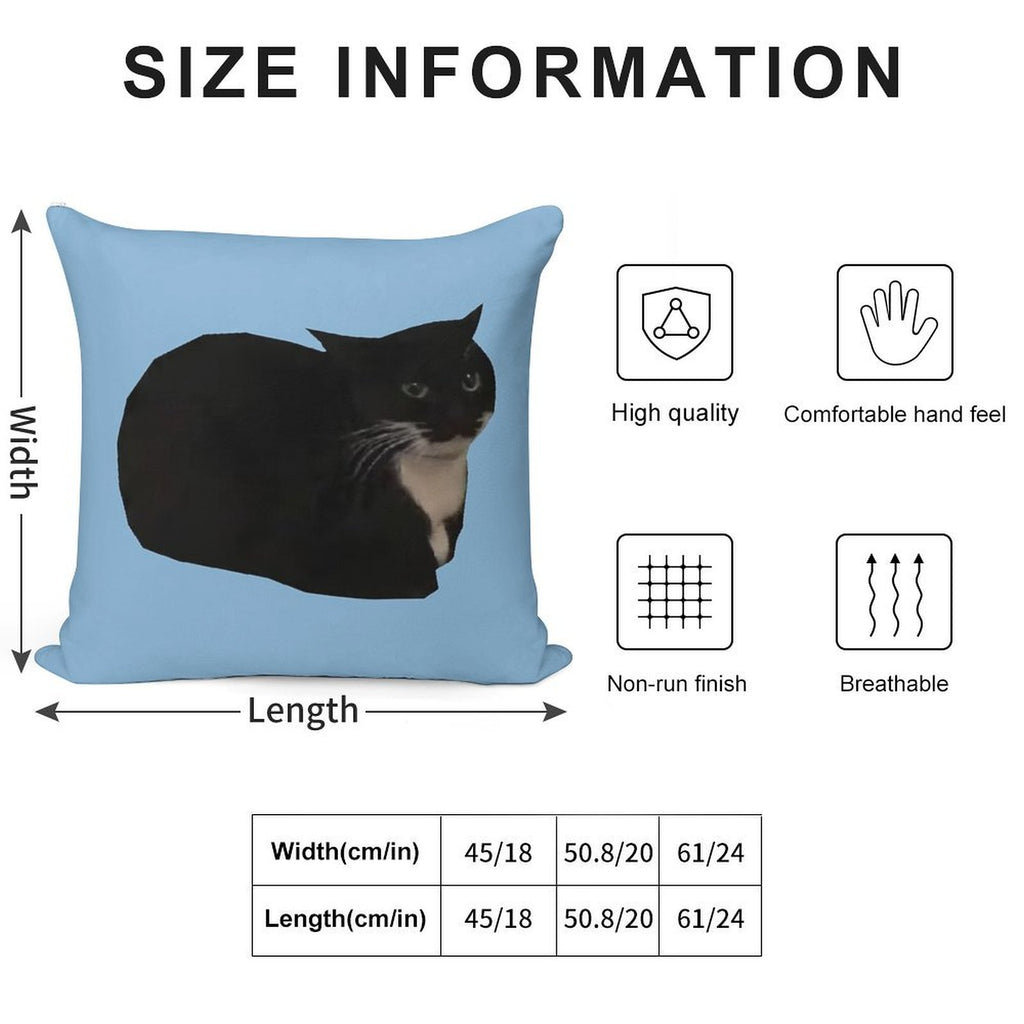 Maxwell The Cat Soft Short Plush Fabric Throw Pillow