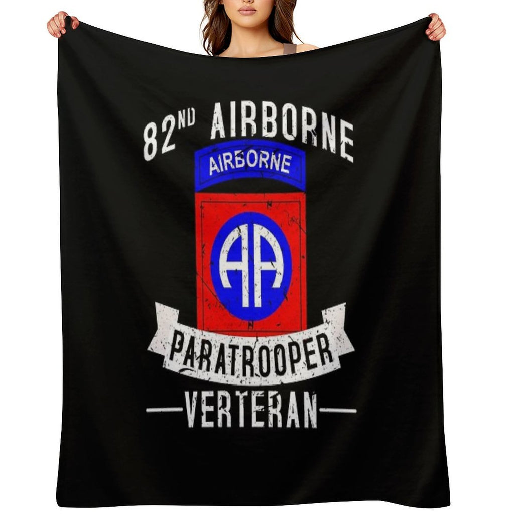82nd Airborne Division Paratrooper Army Veteran Shrink-resistant Throw Blanket