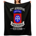 82nd Airborne Division Paratrooper Army Veteran Shrink-resistant Throw Blanket