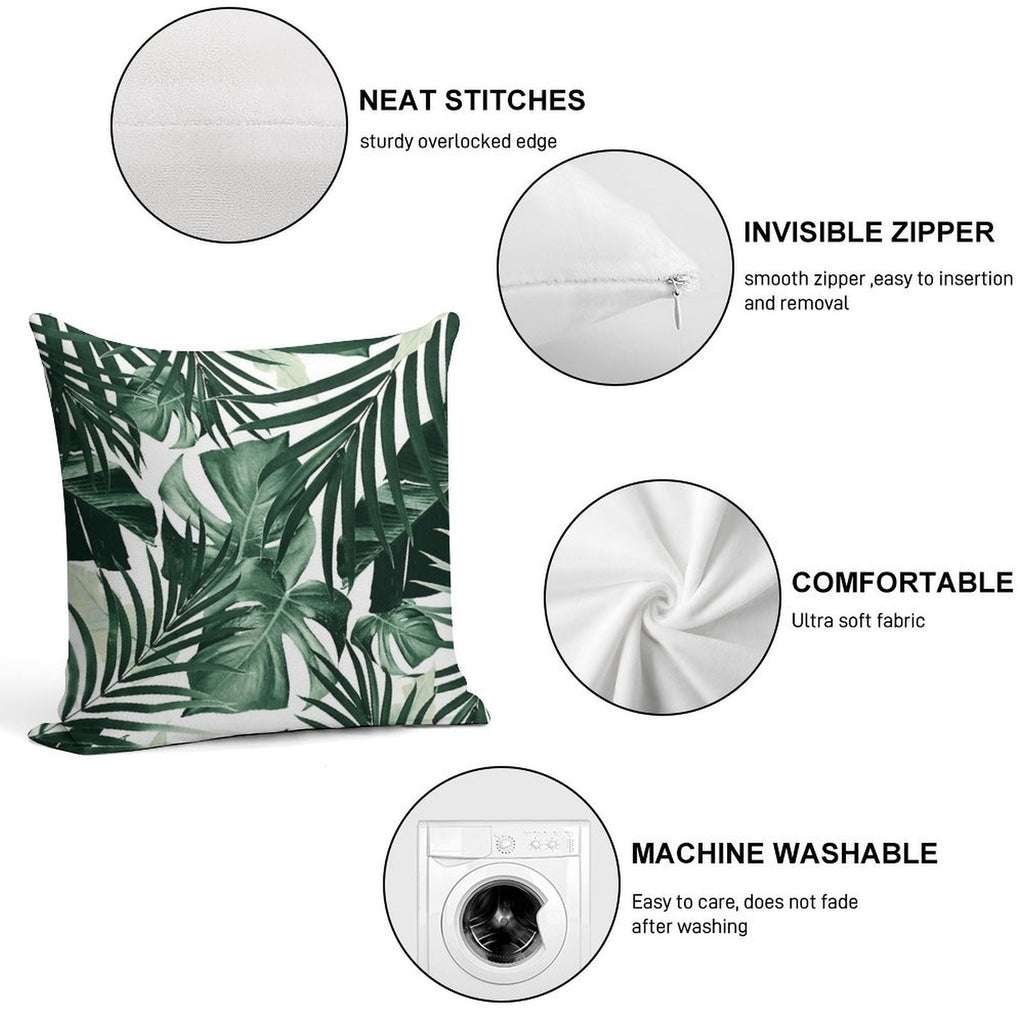 Tropical Jungle Leaves Pattern #4 #tropical #decor #art Soft Ultra-Soft Texture Throw Pillow