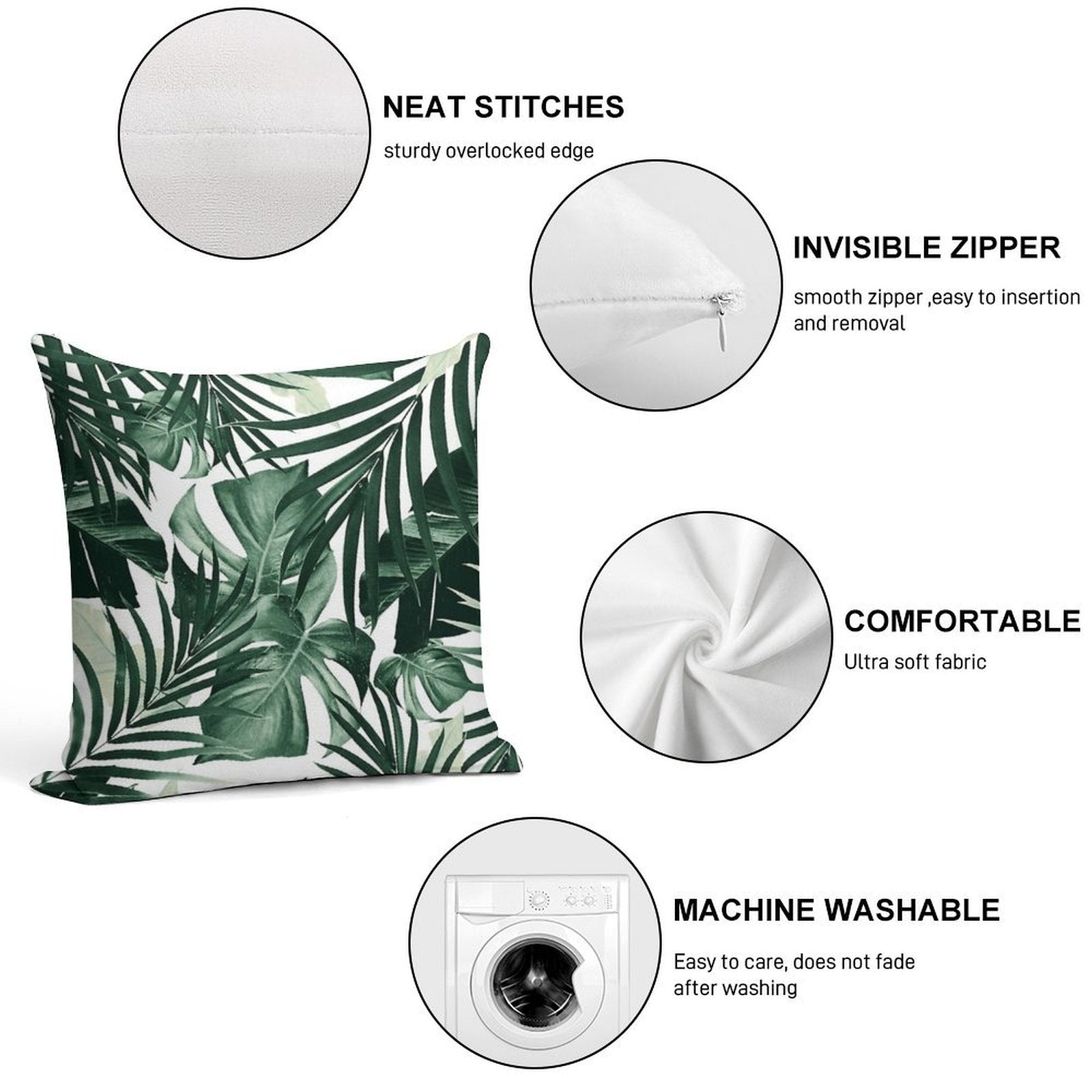 Tropical Jungle Leaves Pattern #4 #tropical #decor #art Soft Ultra-Soft Texture Throw Pillow