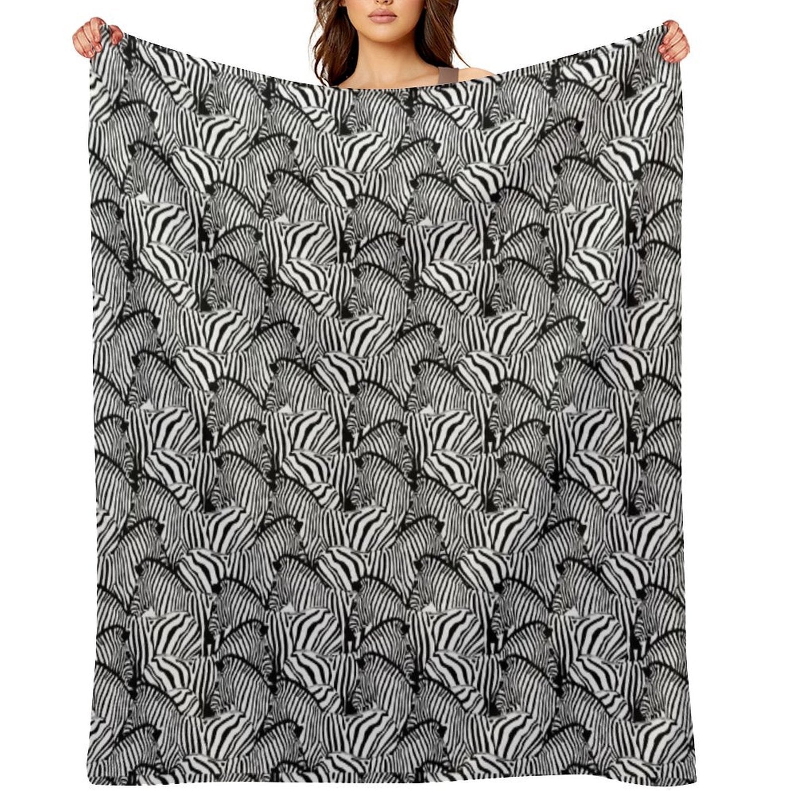 Zebra B  W Easy Care Throw Blanket