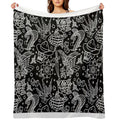American Traditional Tattoo Flash Print Easy Care Throw Blanket