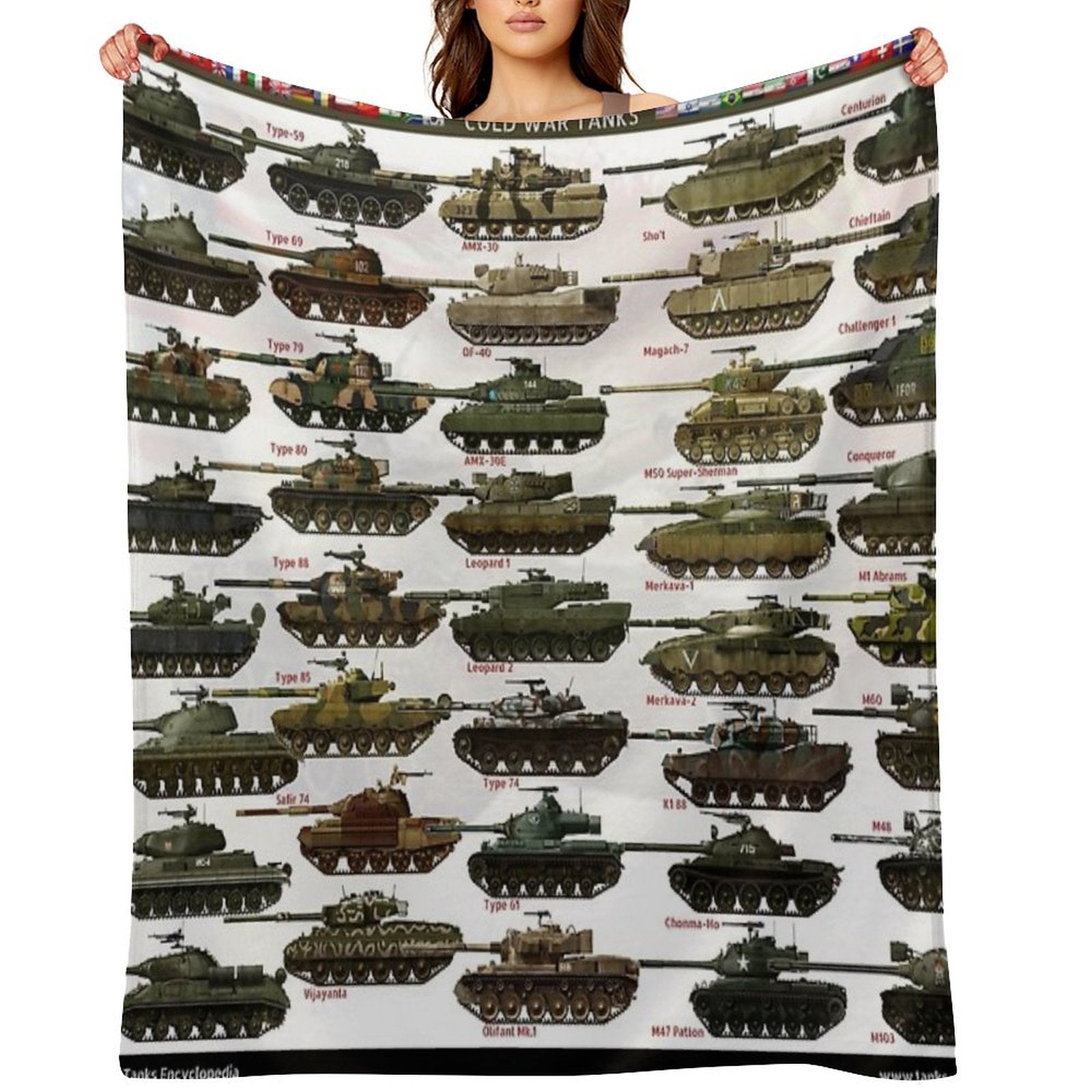 Cold War Main Battle Tanks Travel-friendly Throw Blanket