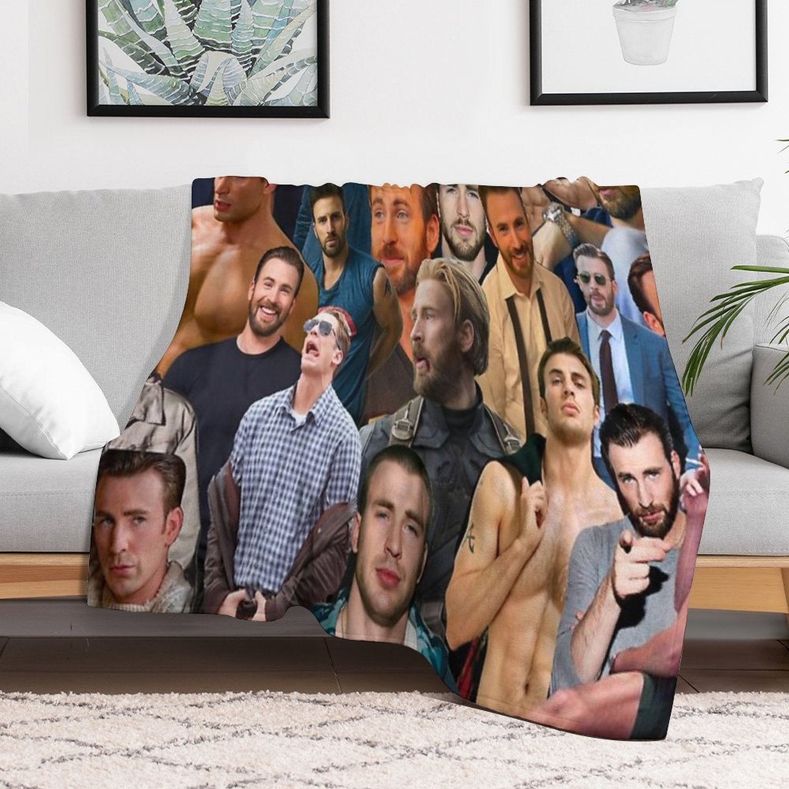 Chris Evans Collage Versatility Throw Blanket