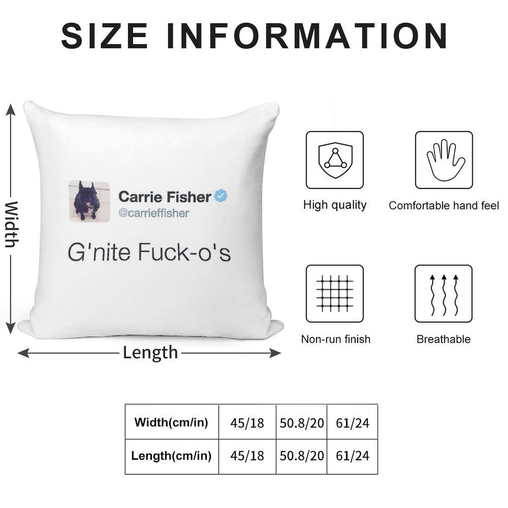 Carrie Fisher Tweets Soft Style Accent Throw Pillow