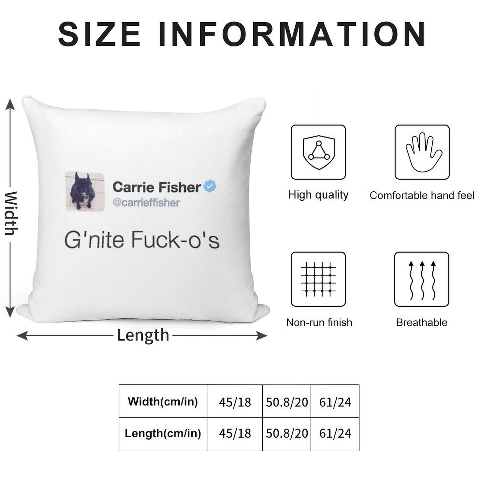 Carrie Fisher Tweets Soft Style Accent Throw Pillow