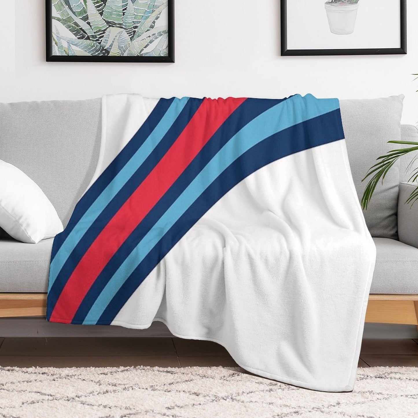 F1 Martini Stripes - Formula One Velvety-soft Throw Blanket