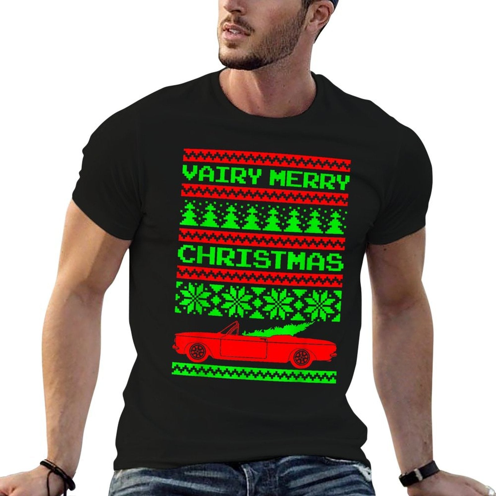 Christmas Corvair Convertible 1962 1963 1964 Early Model  Easy-care T-Shirt