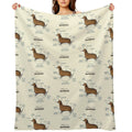 Anatomy of A Dachshund Premium Throw Blanket