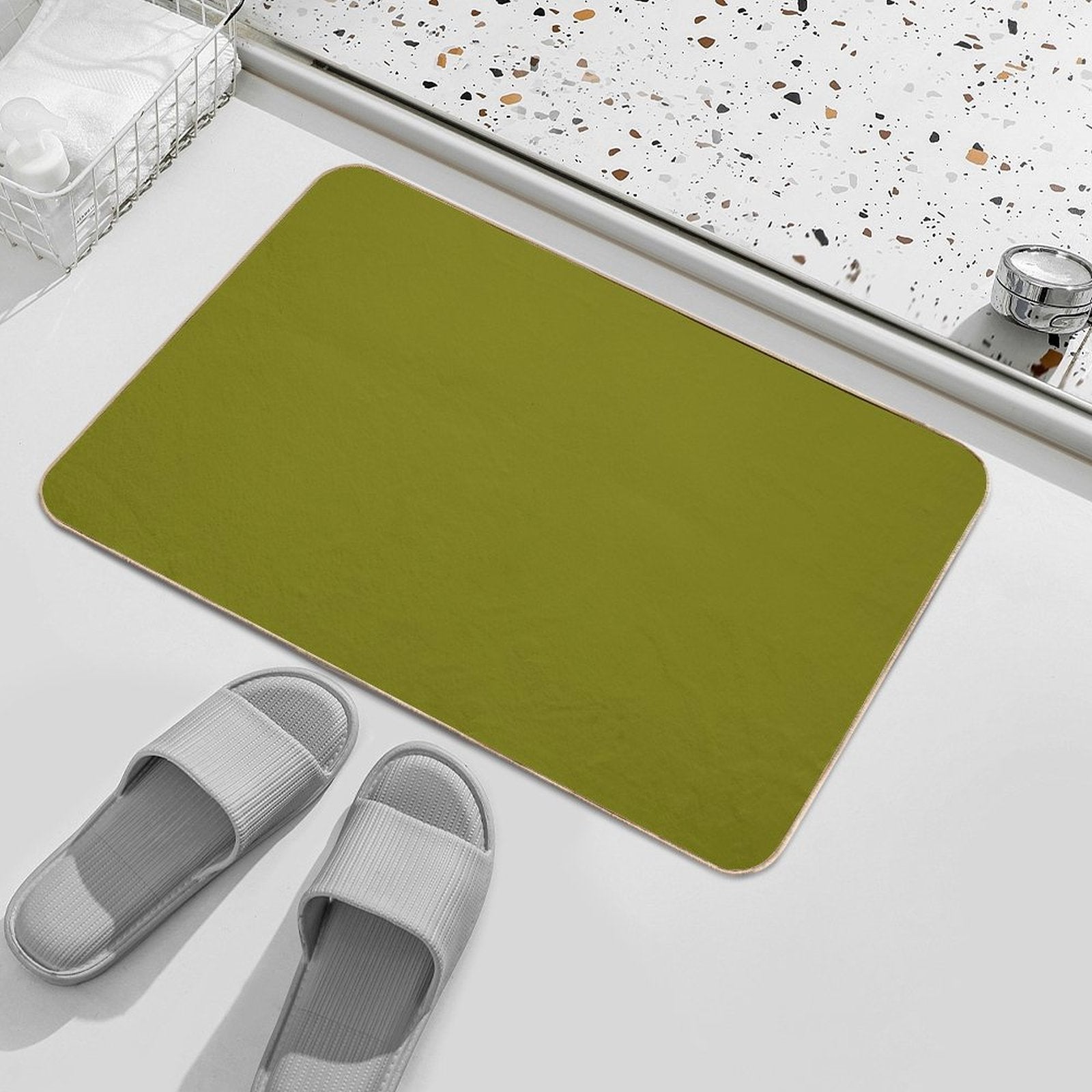 Olive Green  High-Traffic Bath Mat