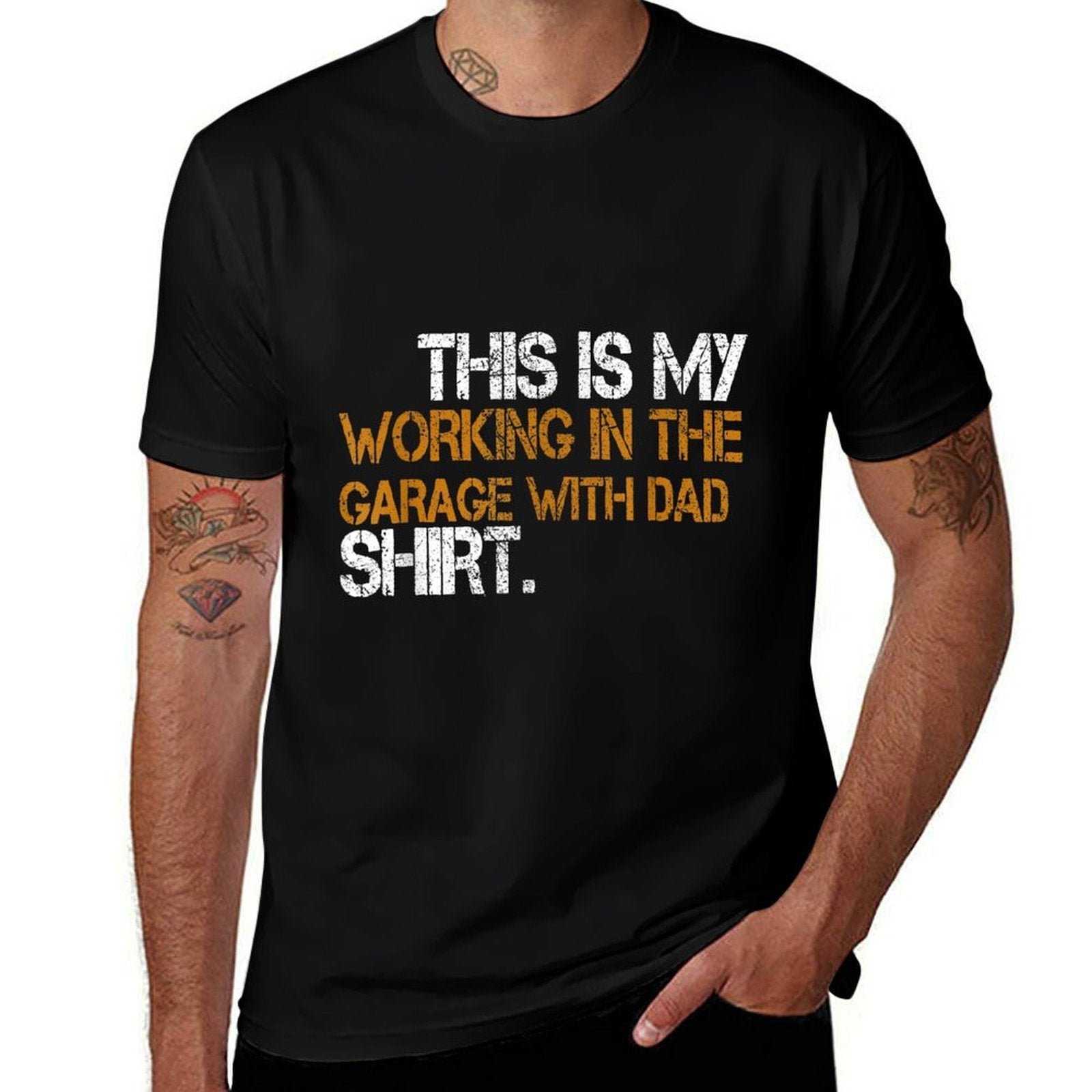 Daddy Son Matching This Is My Working In The Garage With Dad  Moisture-wicking T-Shirt