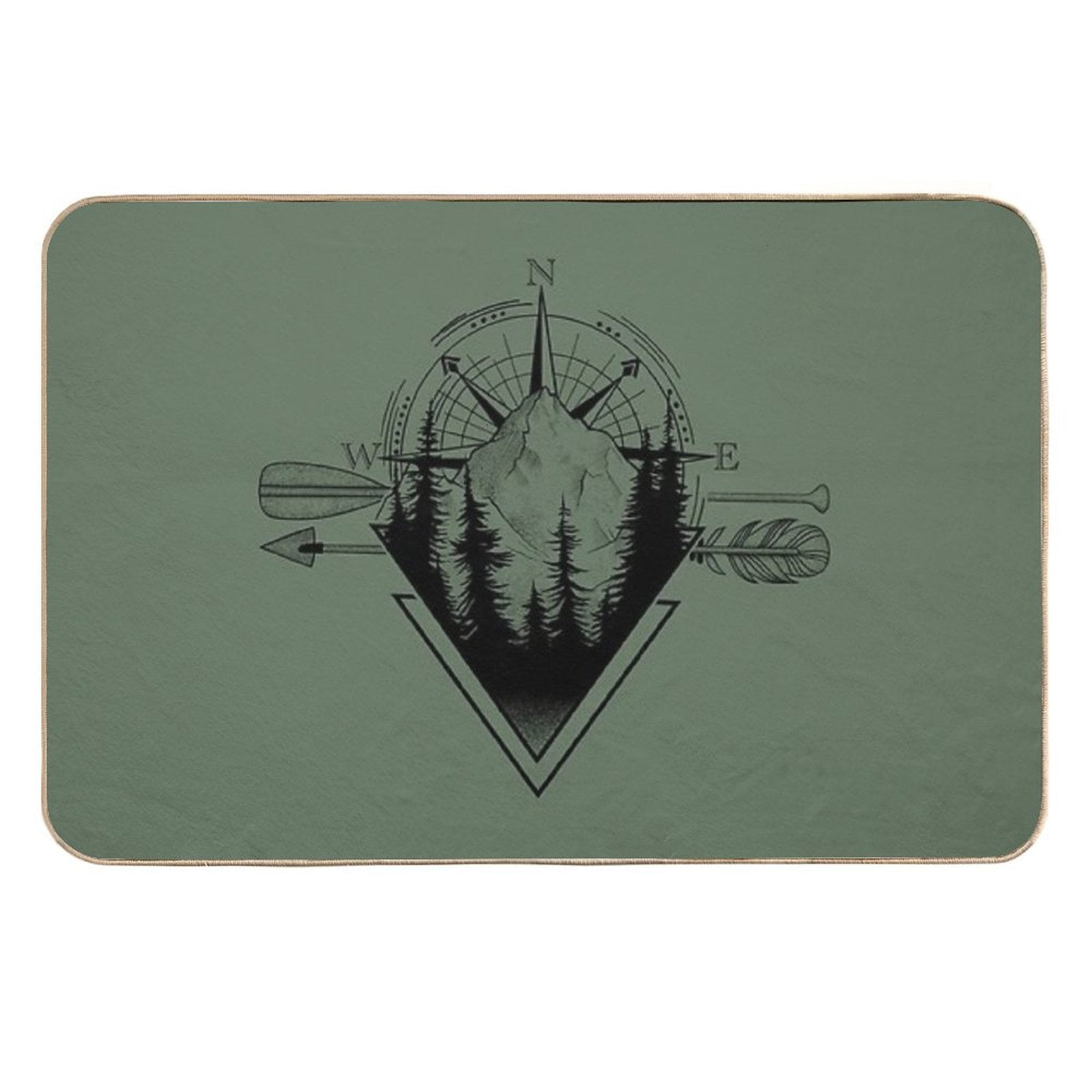Nature Mountain Compass Geometric Graphics Shirt  Eco-Friendly Bath Mat