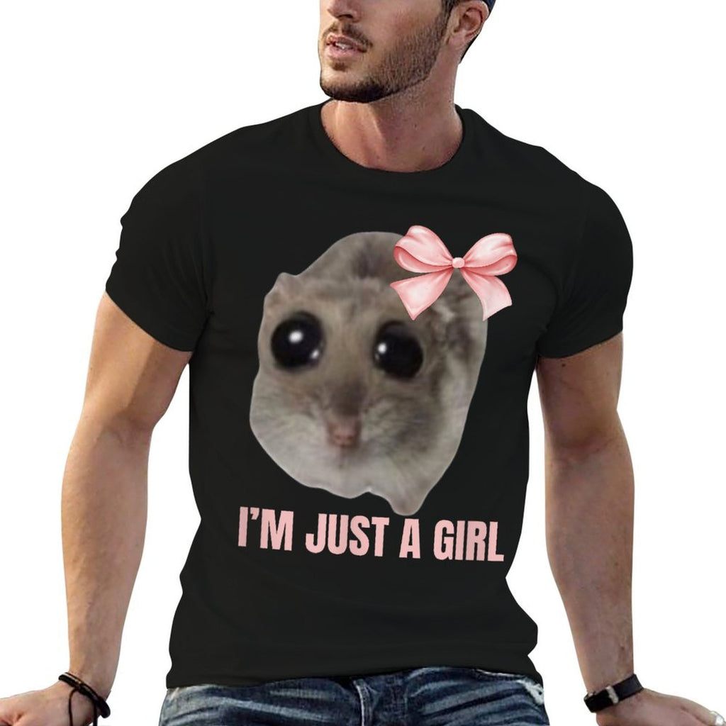 Sad Hamster Meme - I'm Just A Girl  Oversized Silhouette T-Shirt