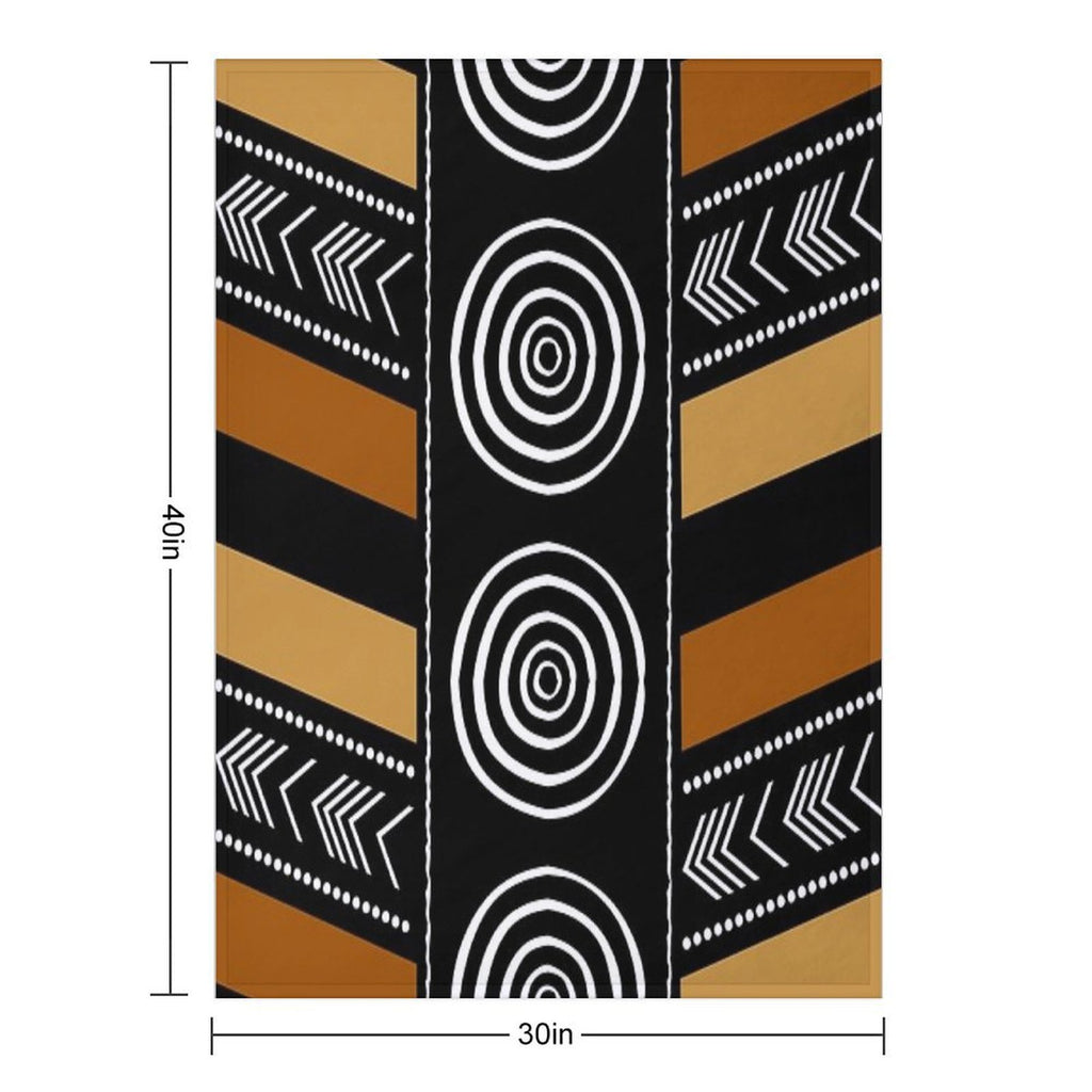 African Mud Cloth Artistry Art Multi-functional Throw Blanket