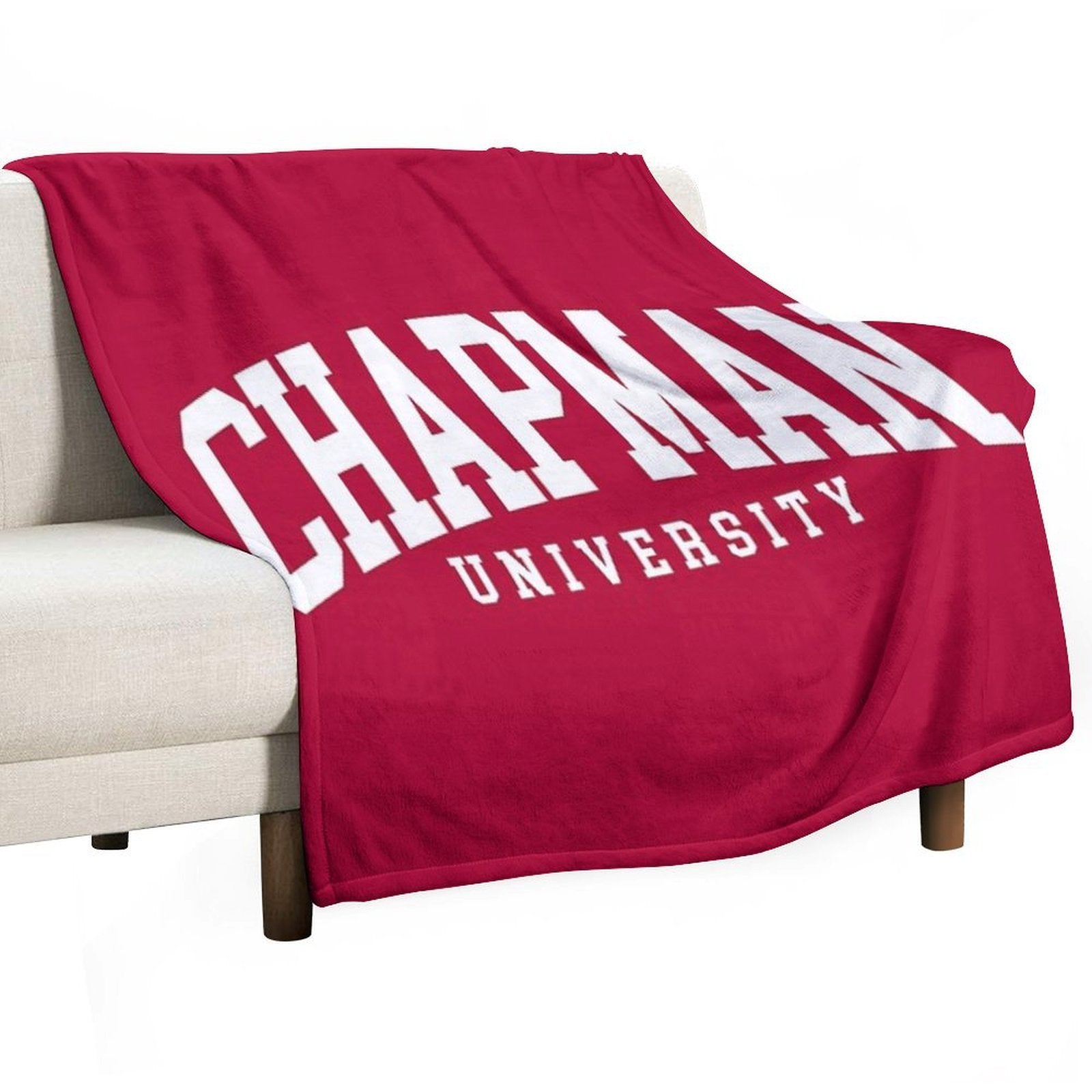 Chapman - College Font Curved Wrinkle-free Throw Blanket