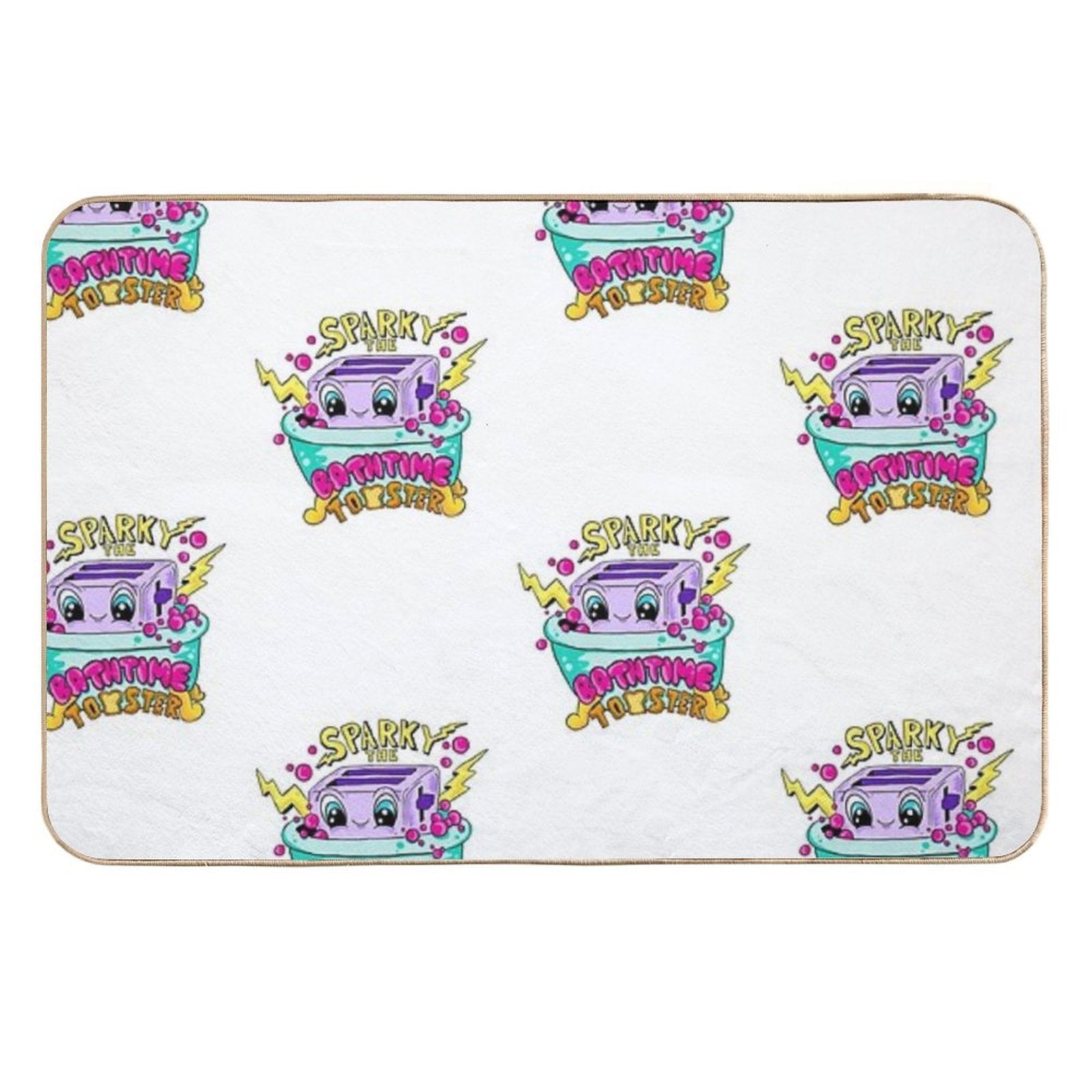 Sparky The Bathtime Toaster  Fade-Resistant Bath Mat