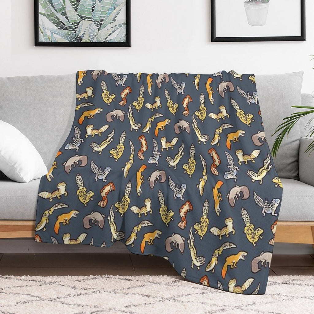 Chub Geckos in Dark Grey Premium Throw Blanket