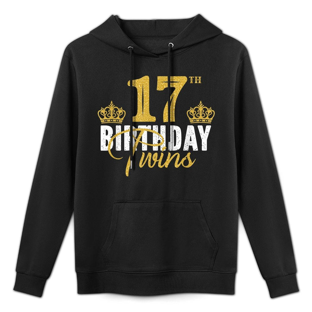 17th Birthday Twins 17 Years Old Party Idea For Boy And Girl Kangaroo Pocket Hoodie
