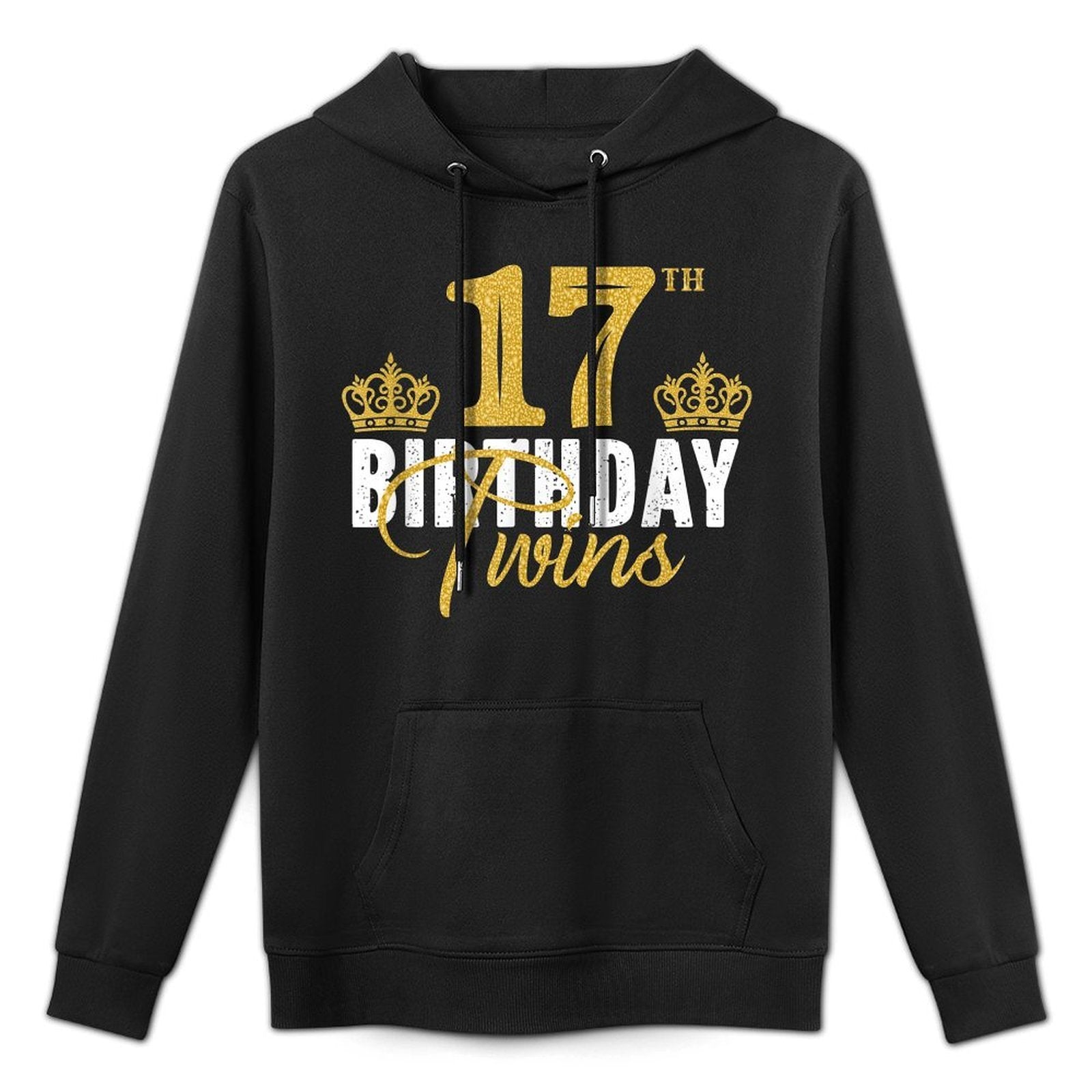 17th Birthday Twins 17 Years Old Party Idea For Boy And Girl Kangaroo Pocket Hoodie