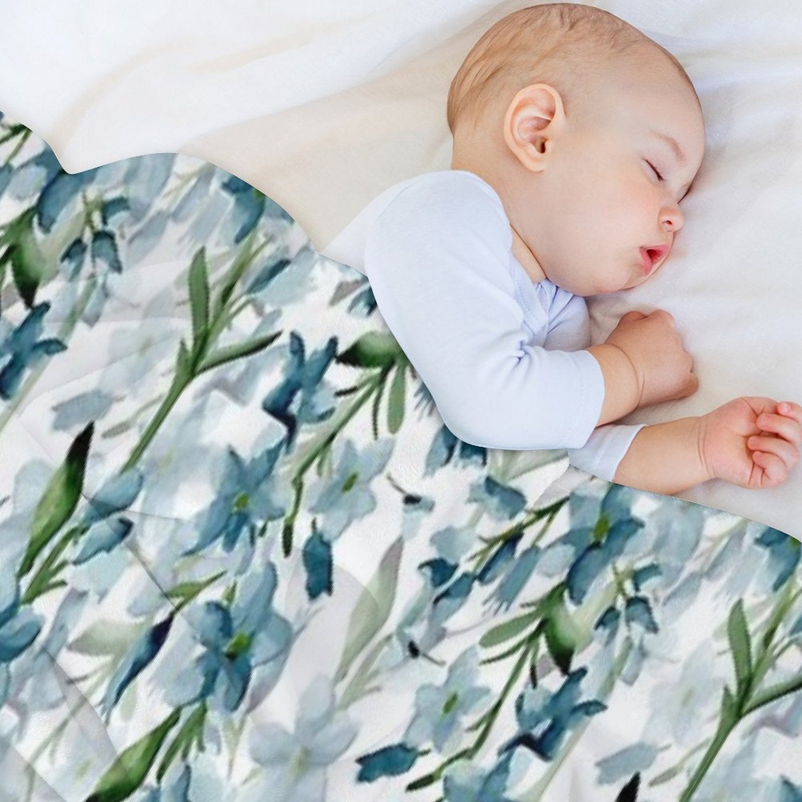Blue Branches Lightweight Throw Blanket