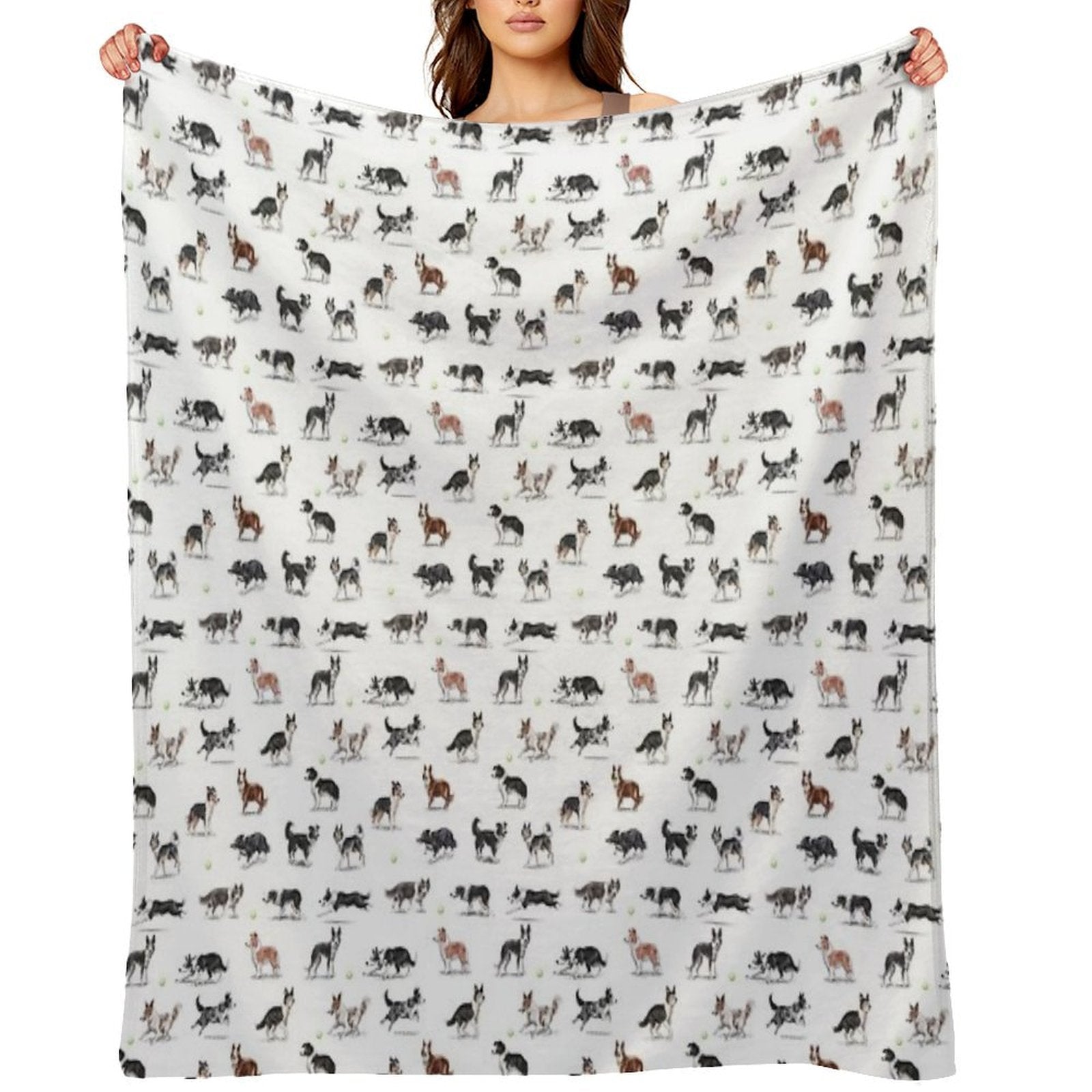 Border Collies Shrink-resistant Throw Blanket