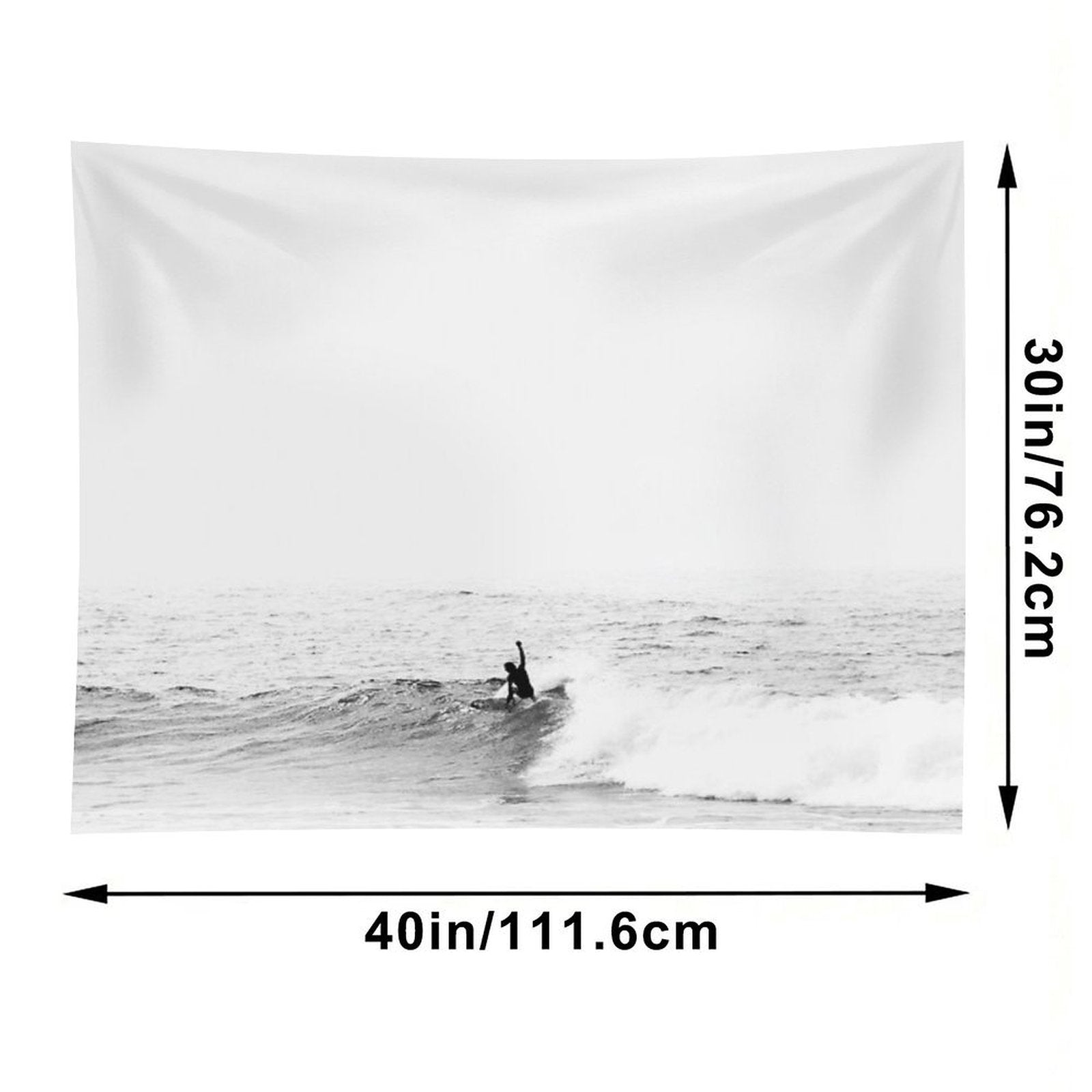 Surfer on Wave in Open Ocean Tapestry