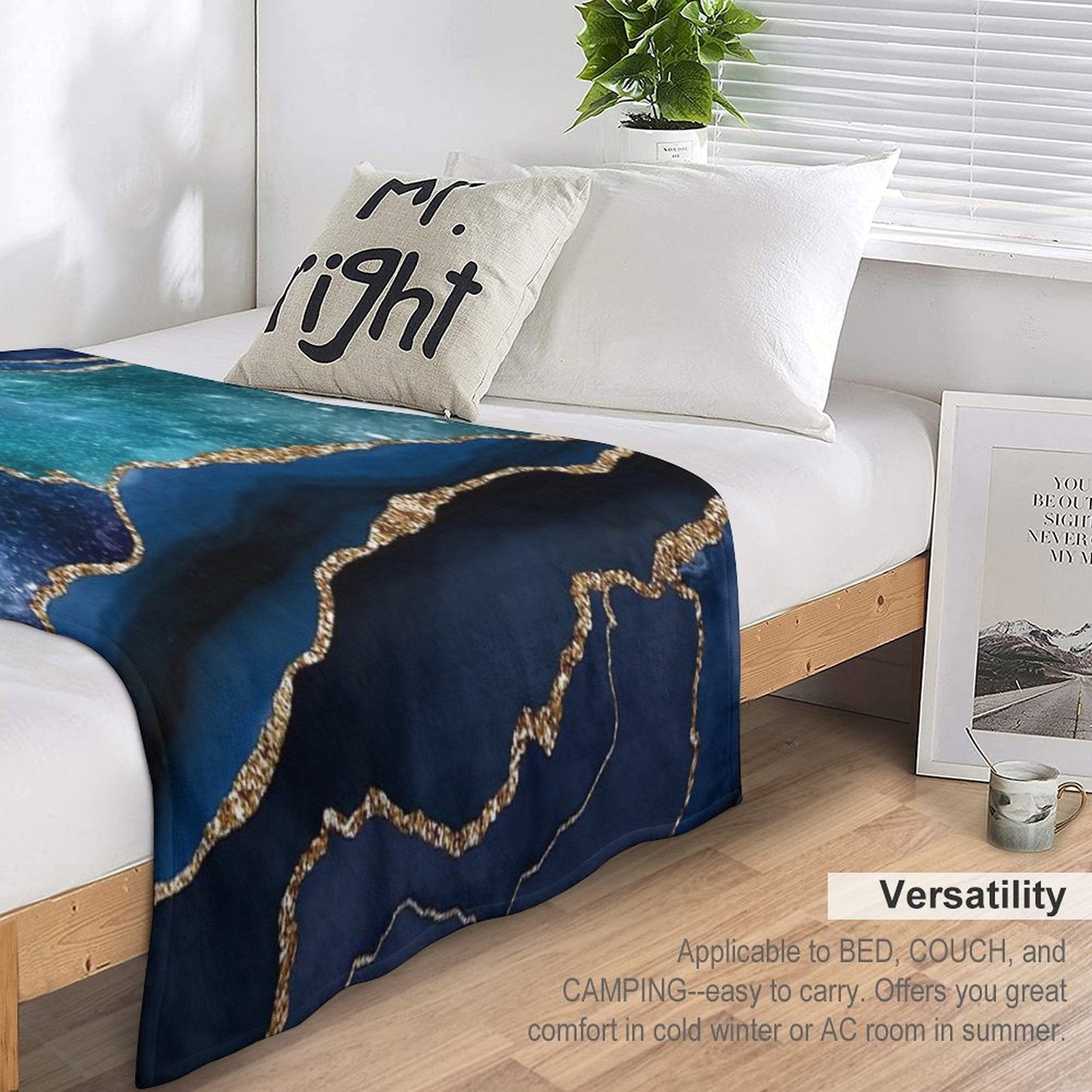 Glamour Milky Way Faux Marble Galaxy Compact Throw Blanket