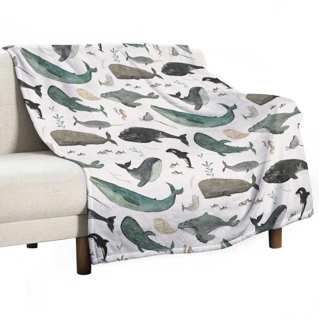 Whale Song Eco-conscious Throw Blanket