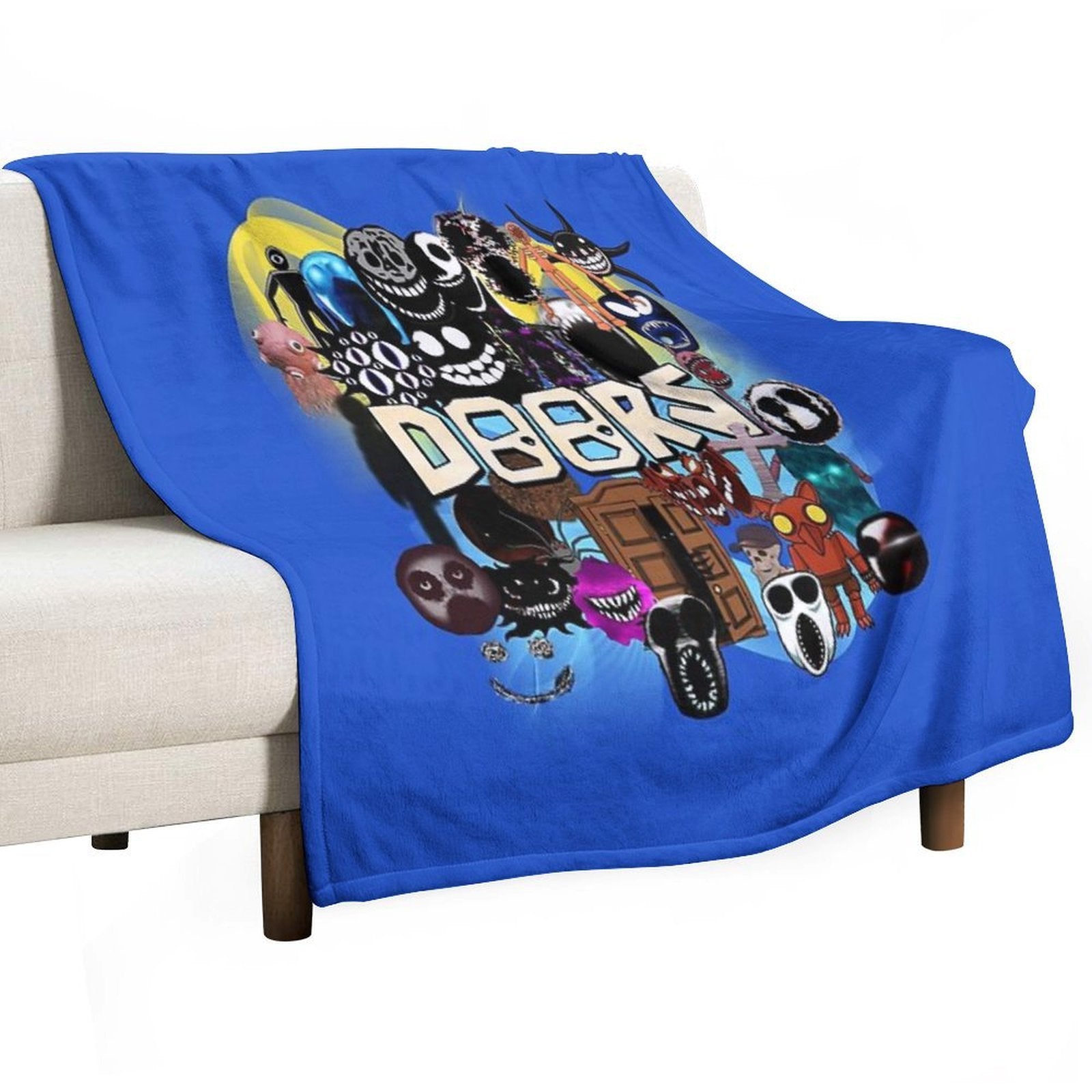 Doors All The Entities New Doors Game Update Easy Care Throw Blanket
