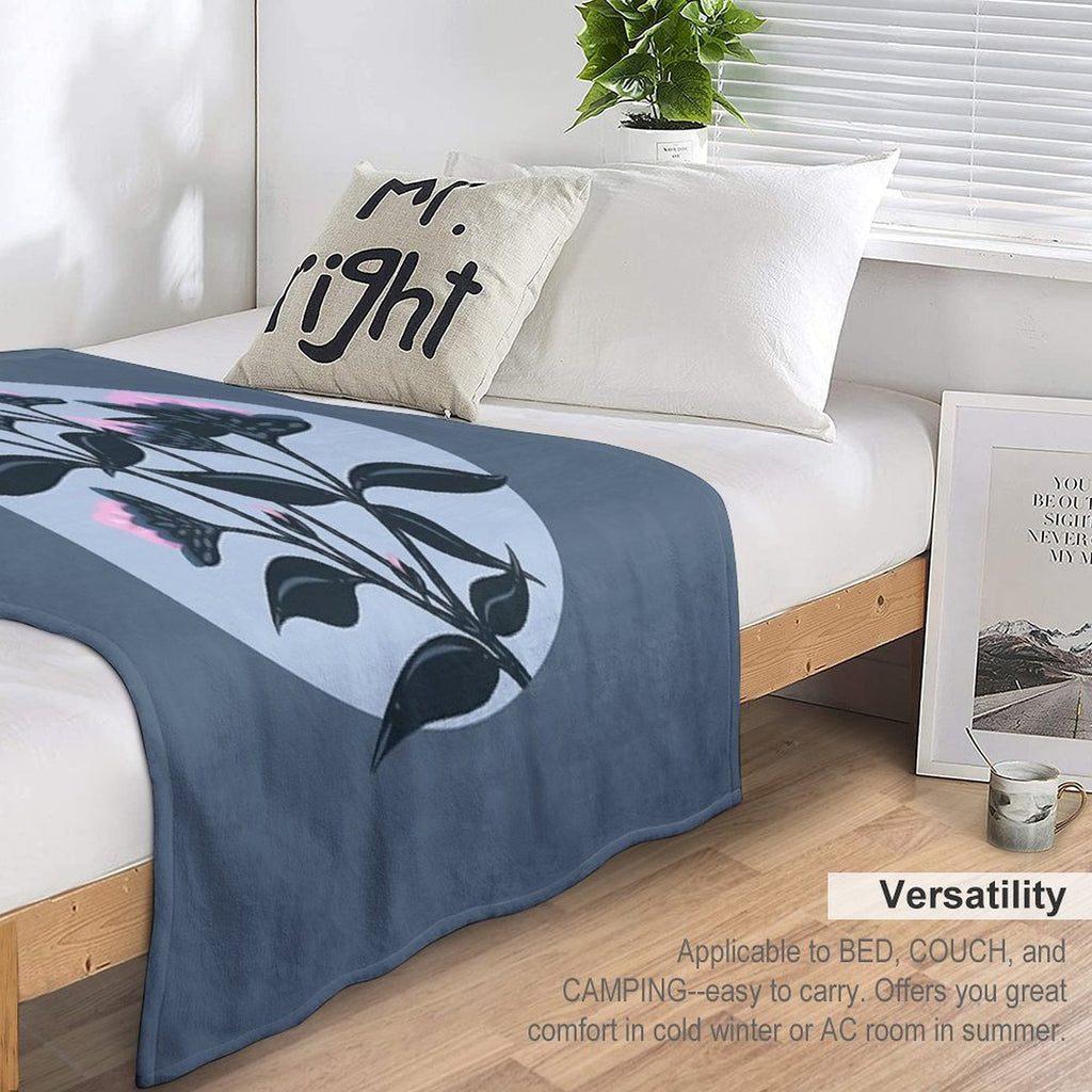 Abstract Flowers in Minimalist Style Gift-ready Throw Blanket