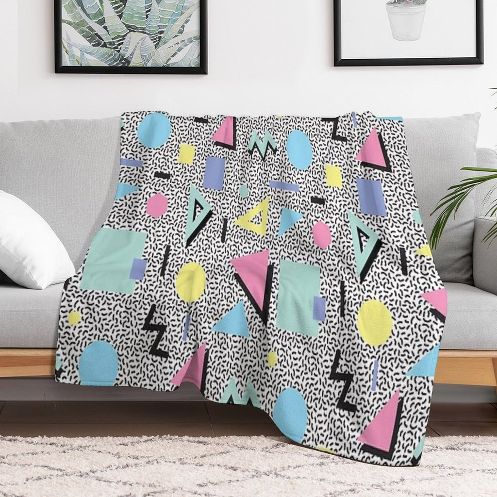 Eighties Memphis Pattern Design Wrinkle-free Throw Blanket