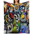 BIRDS RETRO Lightweight Throw Blanket