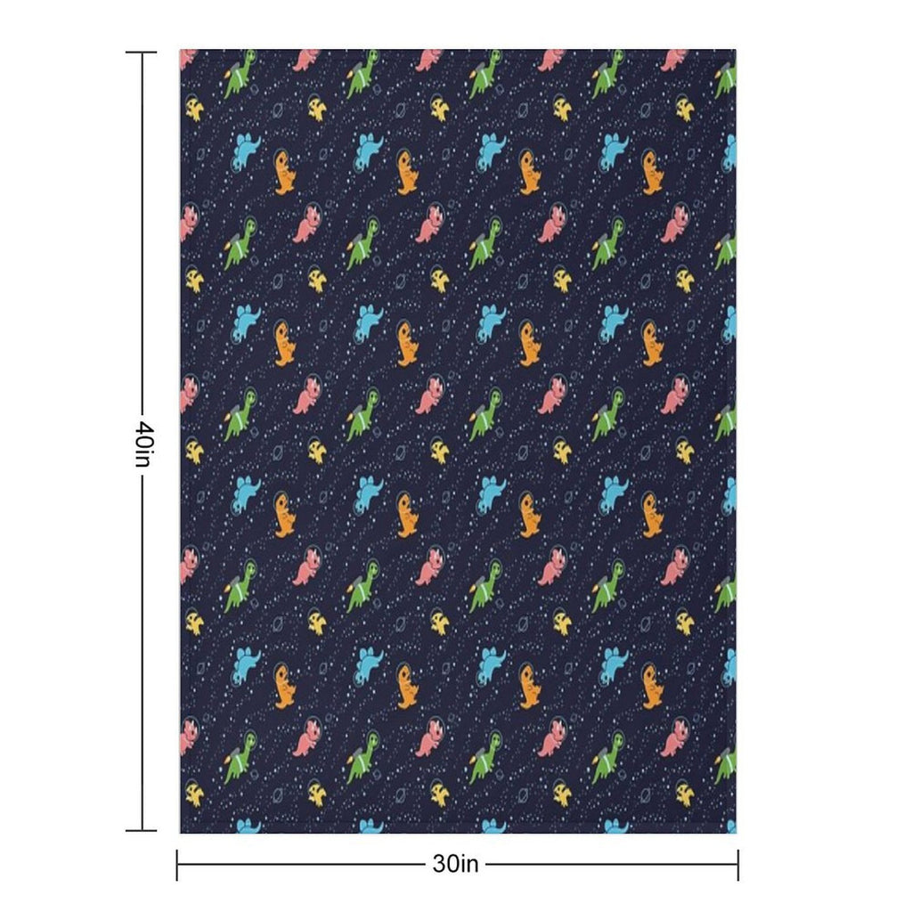 Dinosaurs In Space Pattern All-season Throw Blanket