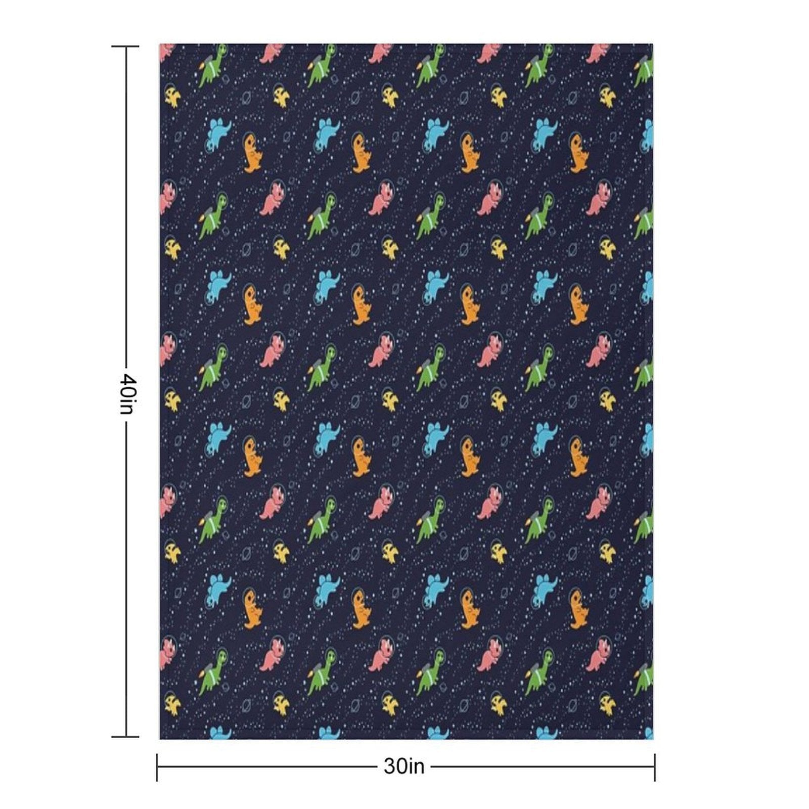 Dinosaurs In Space Pattern All-season Throw Blanket