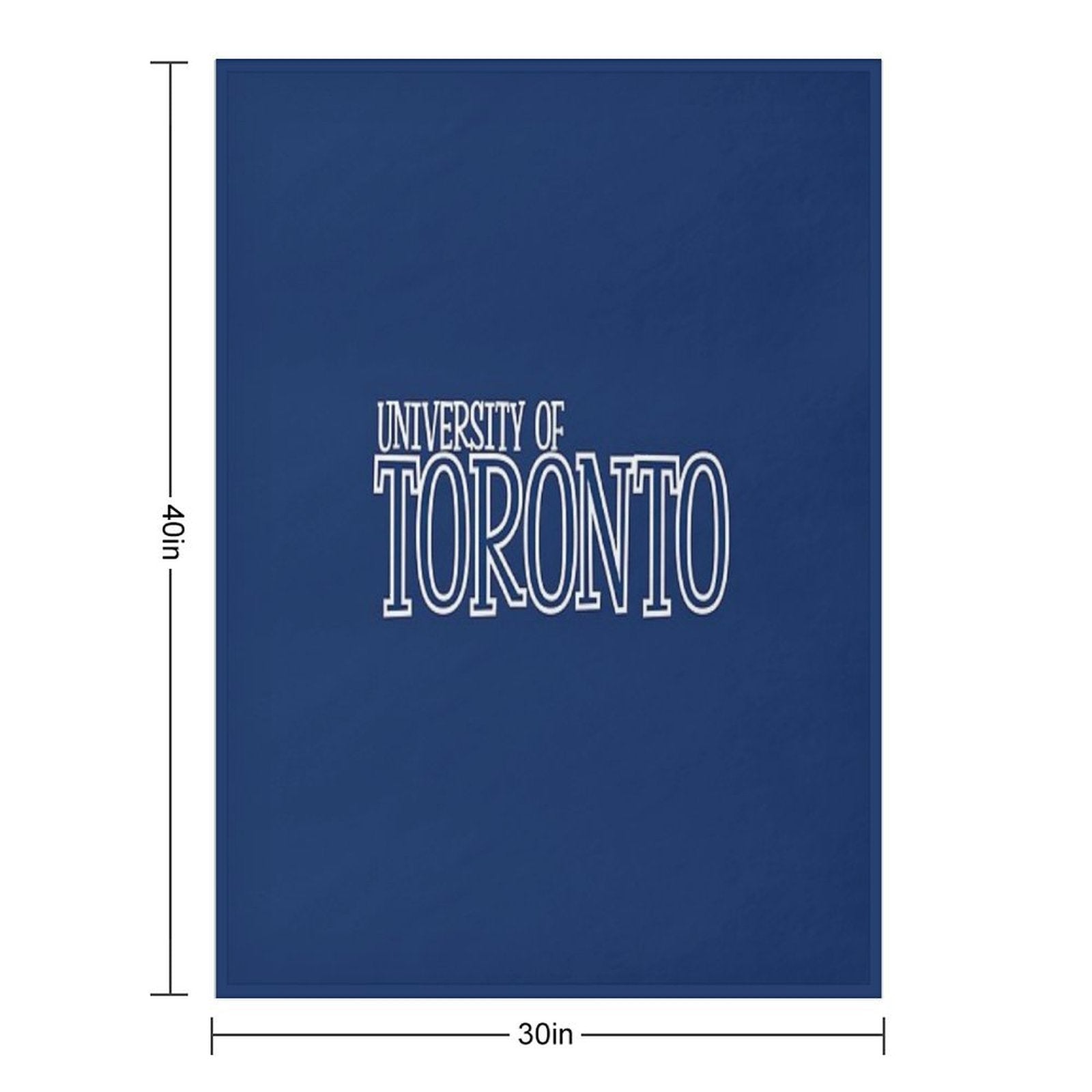 White Retro U of T Outline Eco-conscious Throw Blanket