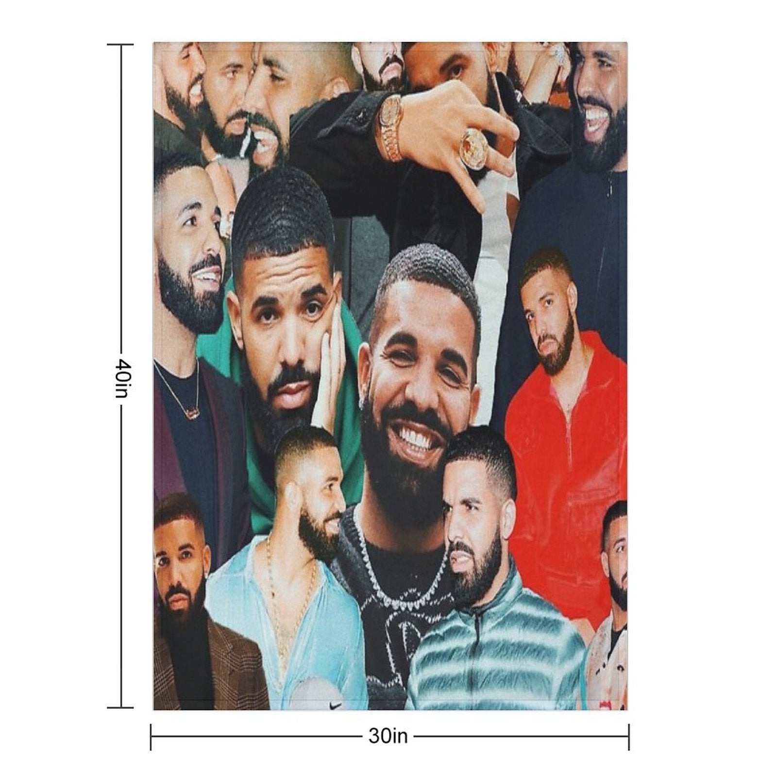Drake Collage Gift-ready Throw Blanket