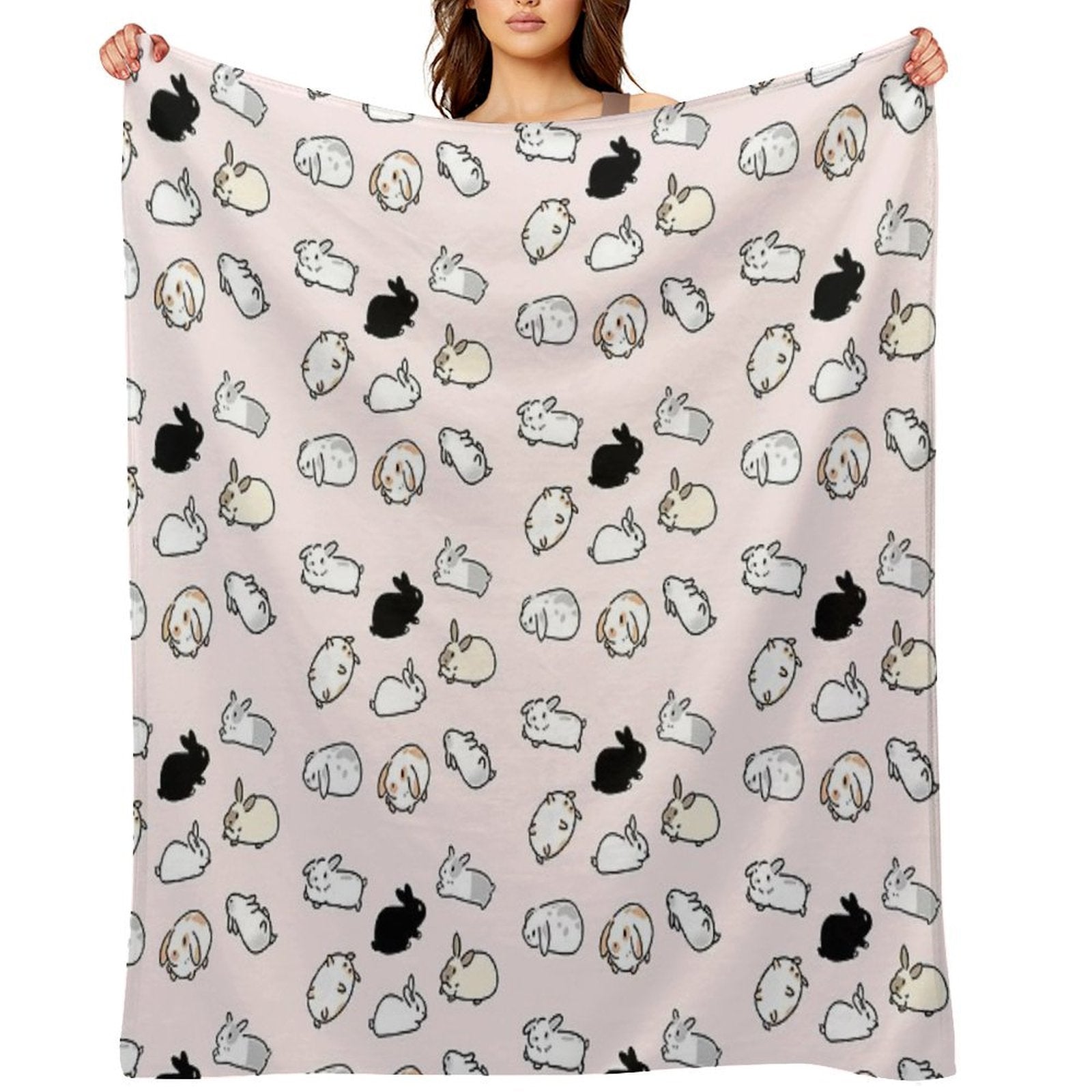 Bunny Rabbits Easy Care Throw Blanket