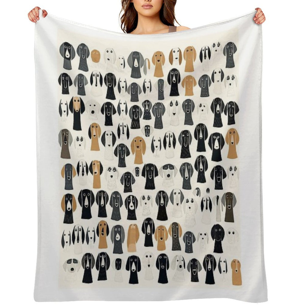 Quirky Dog Patterns Velvety-soft Throw Blanket