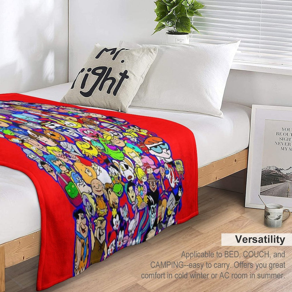 Saturday Morning Cartoon Collage Multi-functional Throw Blanket