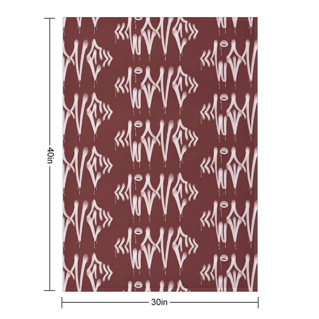 LOVE in Pixo Style - Graffiti Drip Tag Travel-friendly Throw Blanket