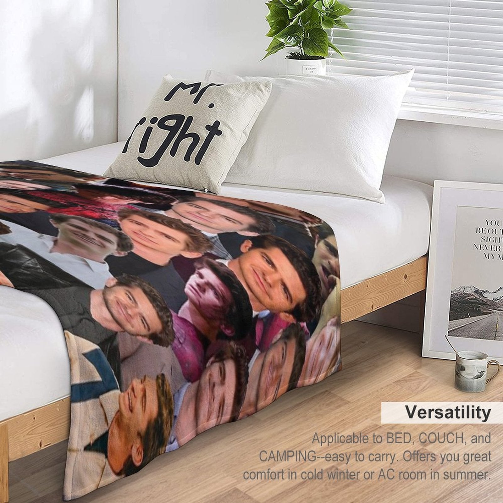 Andrew Garfield Photo Collage Eco-conscious Throw Blanket