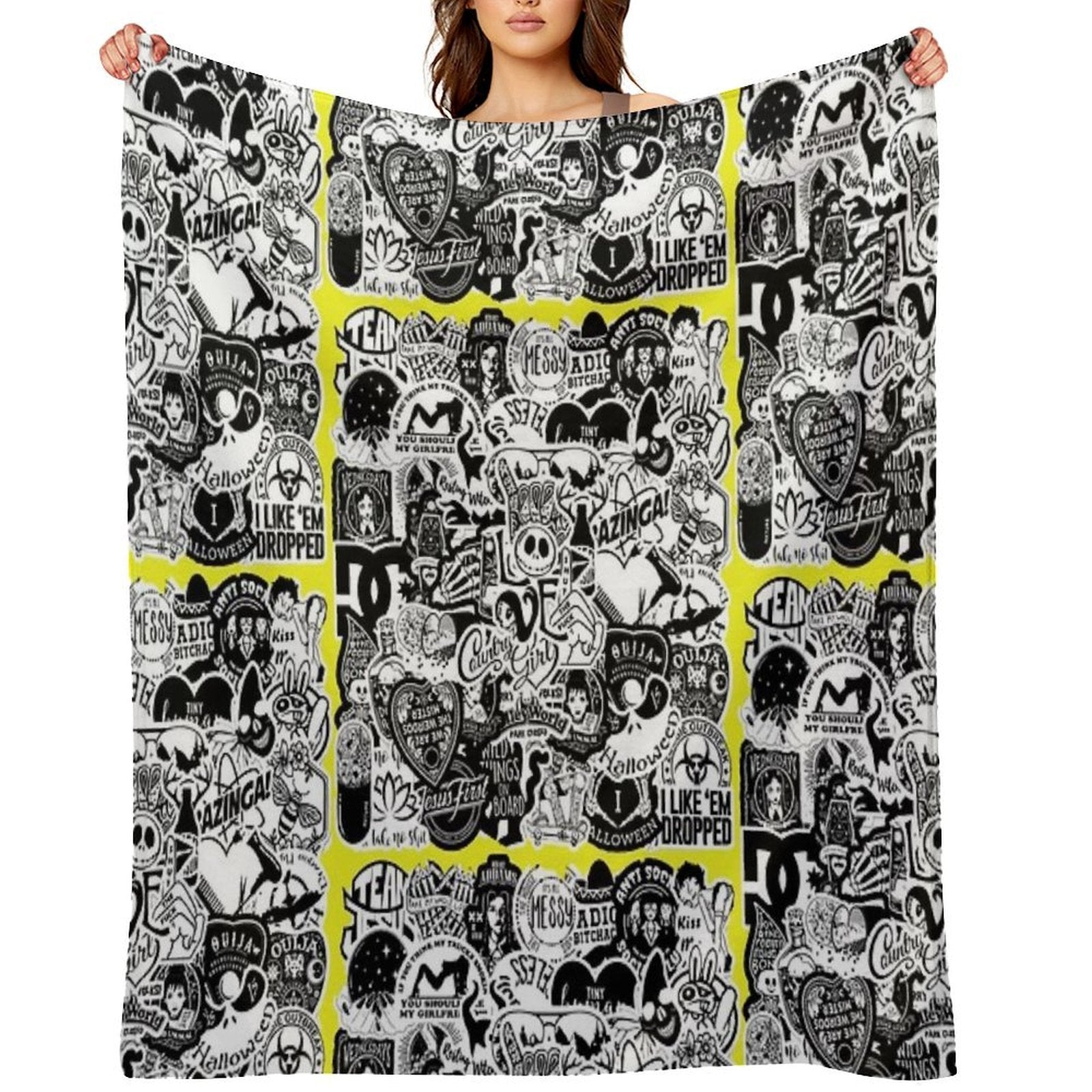 Horror Pictures Collage 7. Shrink-resistant Throw Blanket