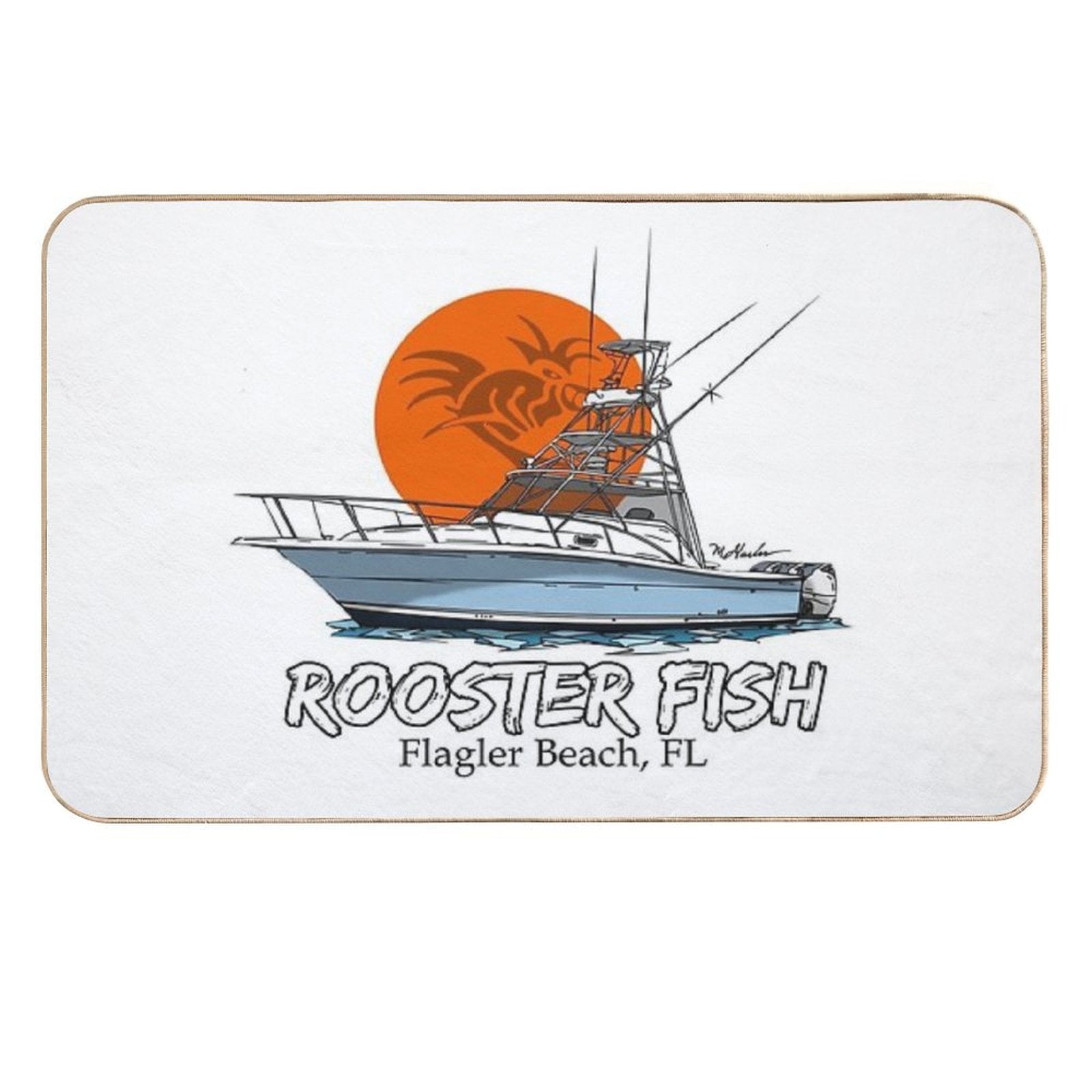 Rooster Fish Flagler Beach, Florida  Dirt-Trapping Bath Mat