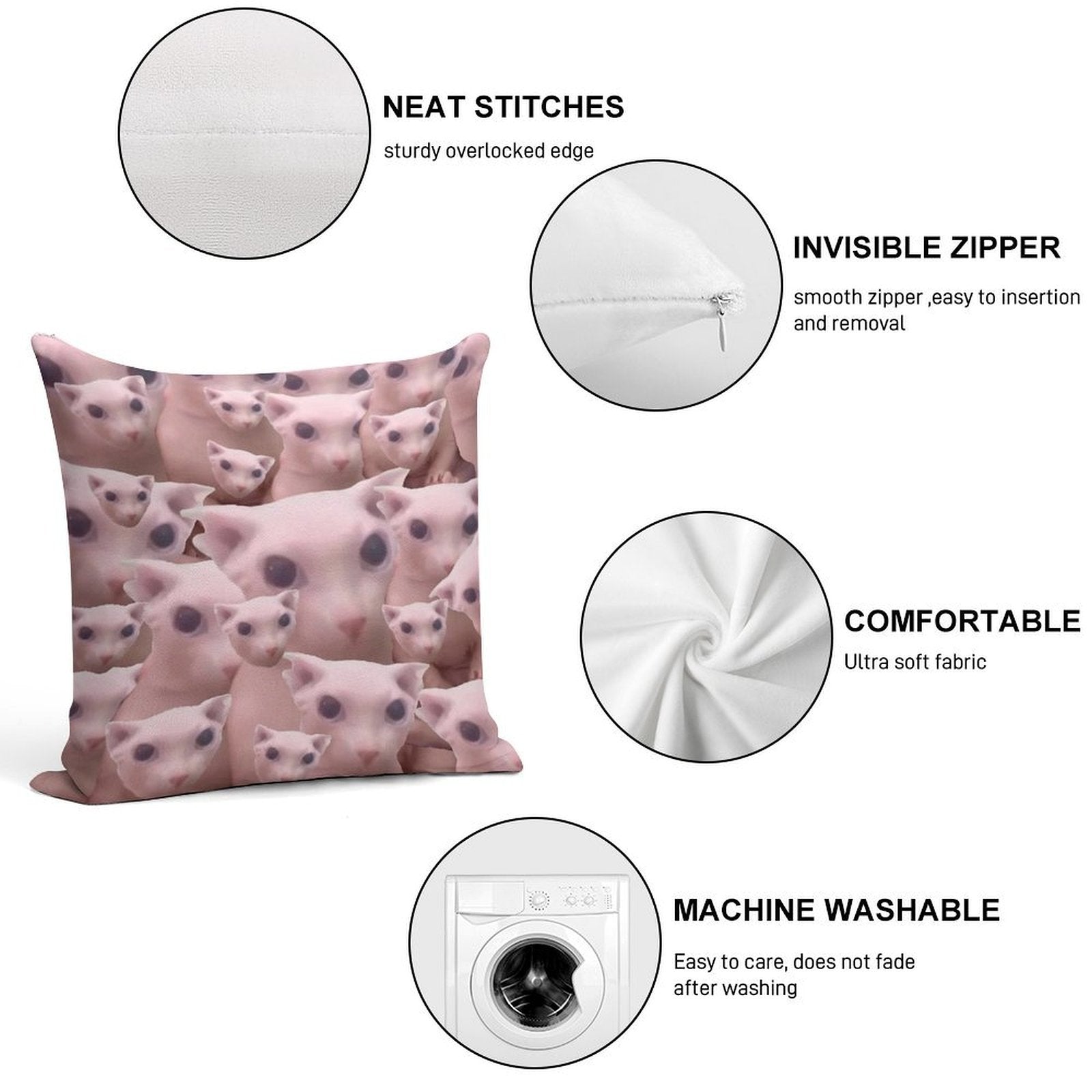 Bingus Pattern Soft Luxury Feel Throw Pillow