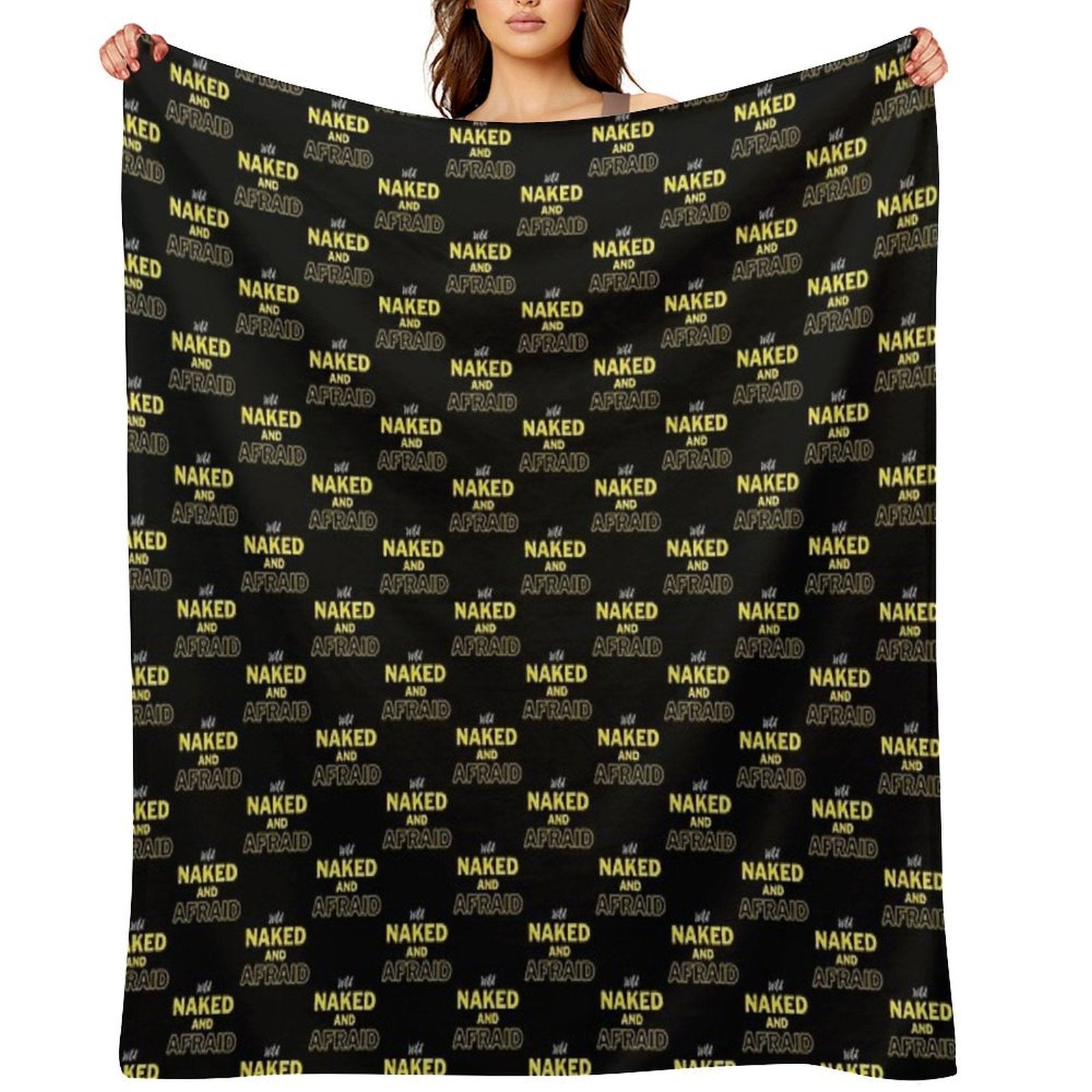 Funny Naked And Afraid TV Show Fan Gift Sustainable Throw Blanket